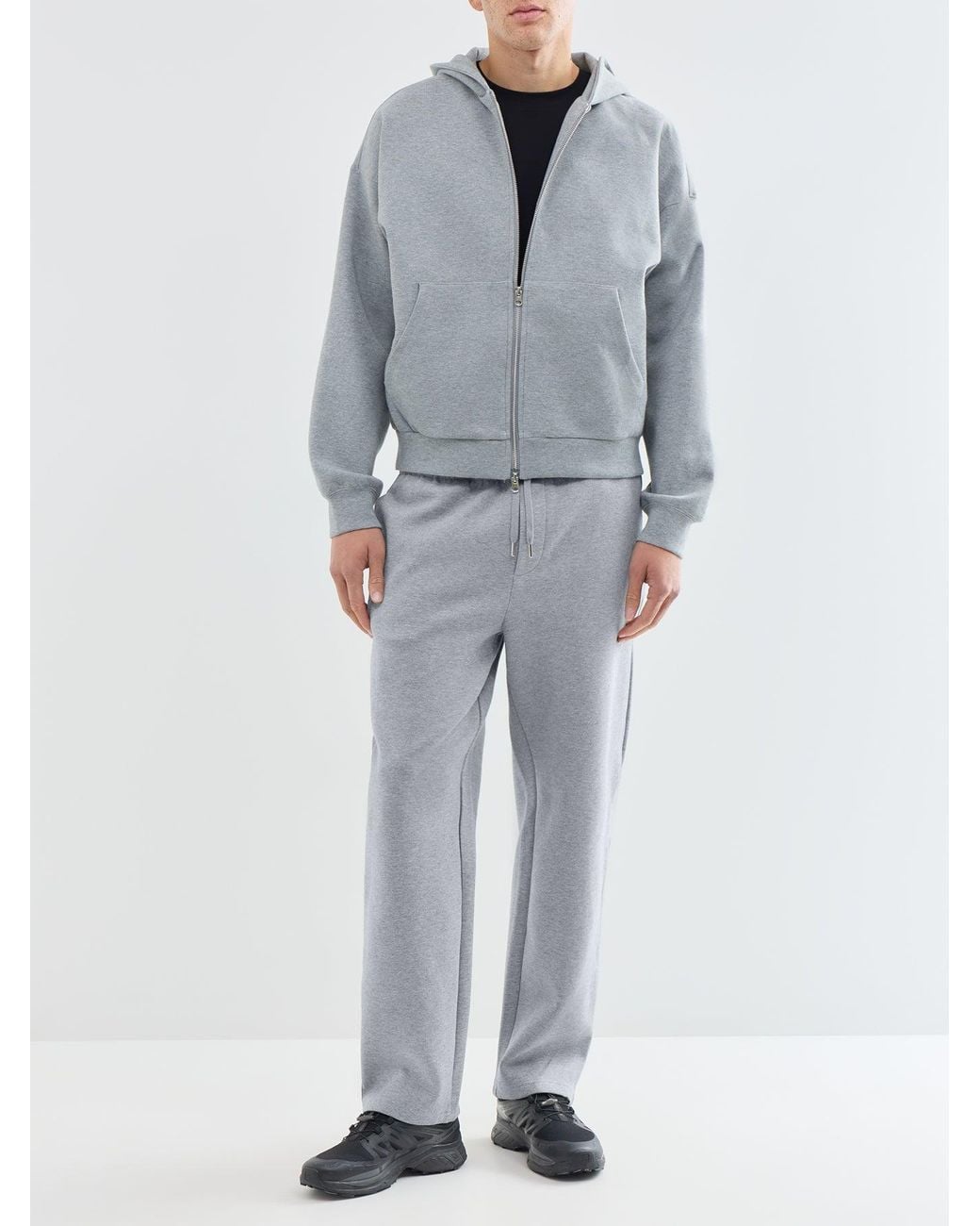 Only & Sons Gray Goyle Boxy Blend Zip-Through Hoodie for men