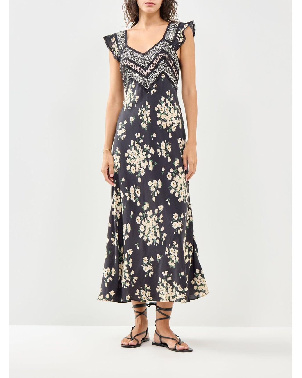 Rixo White Bailee Midi Dress Multi