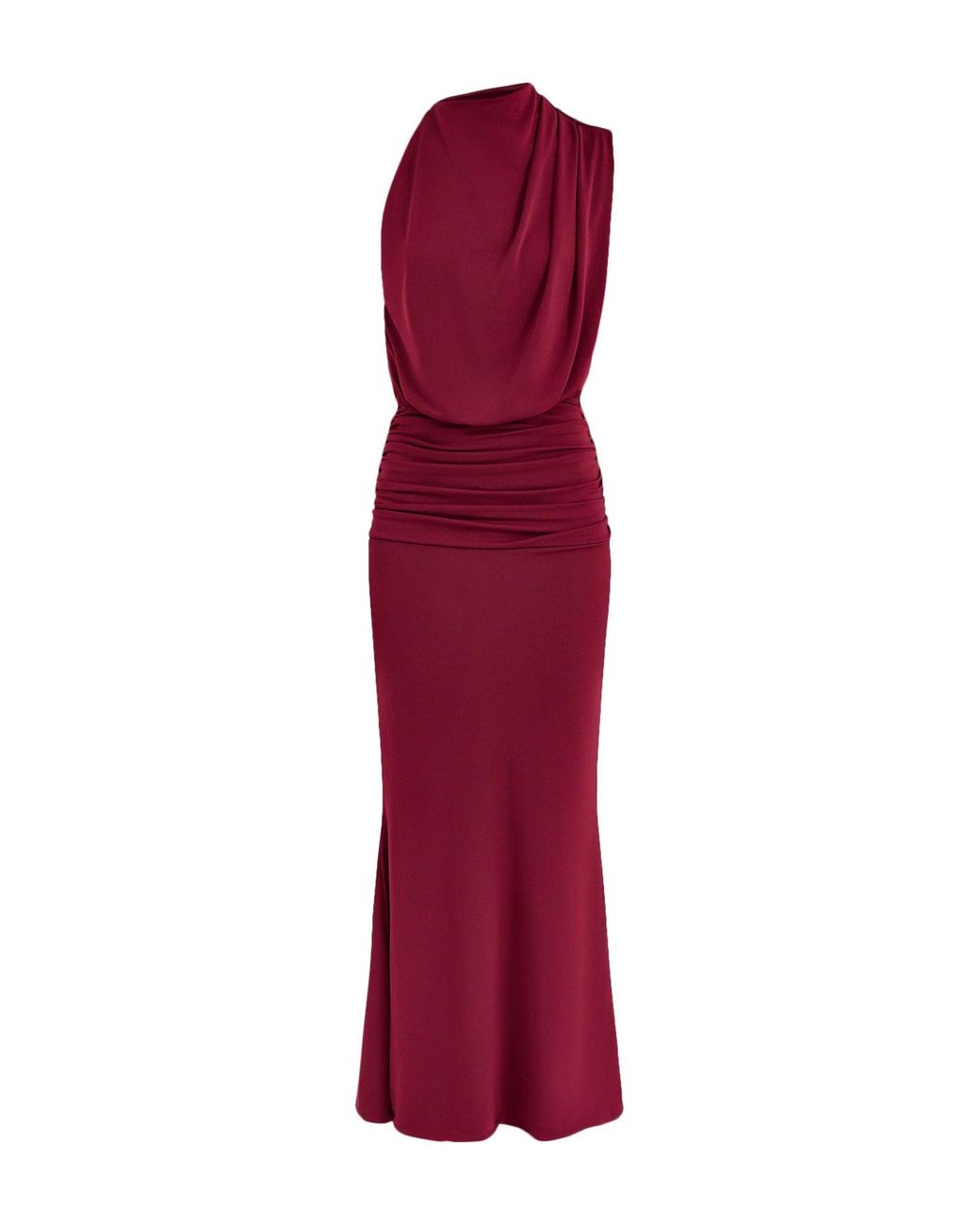 Club L London Red Umaira High Neck Maxi Dress Burgundy