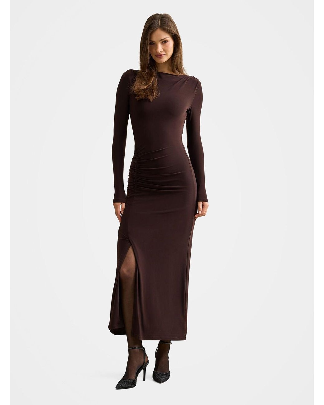 Forever New Brown Cherie Jersey Maxi Dress