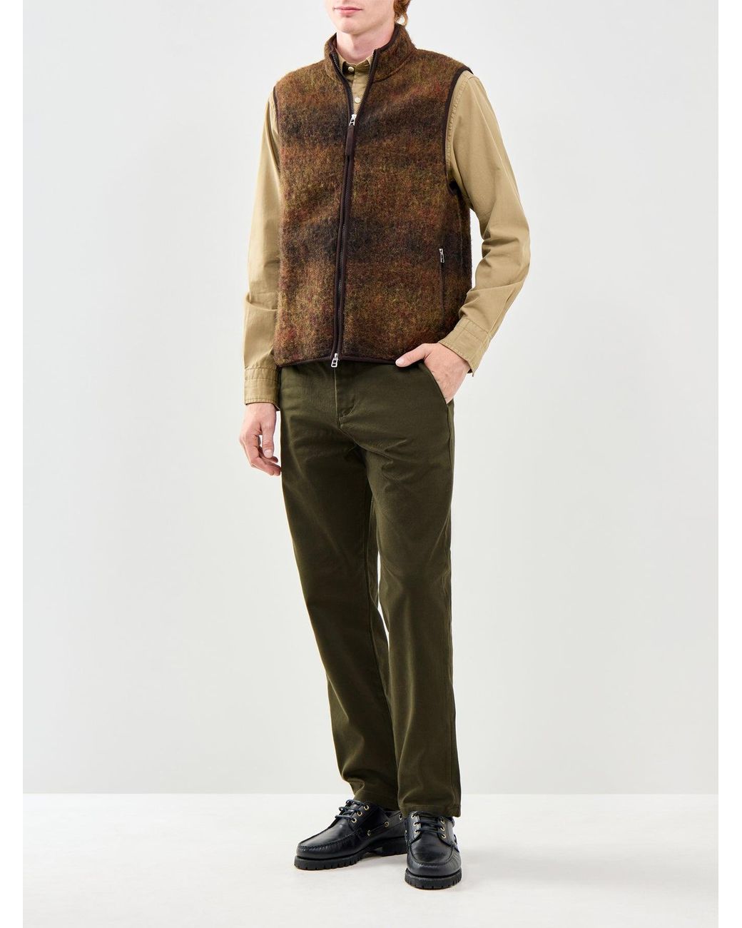 SELECTED Green Straight Miles Twill Trousers for men