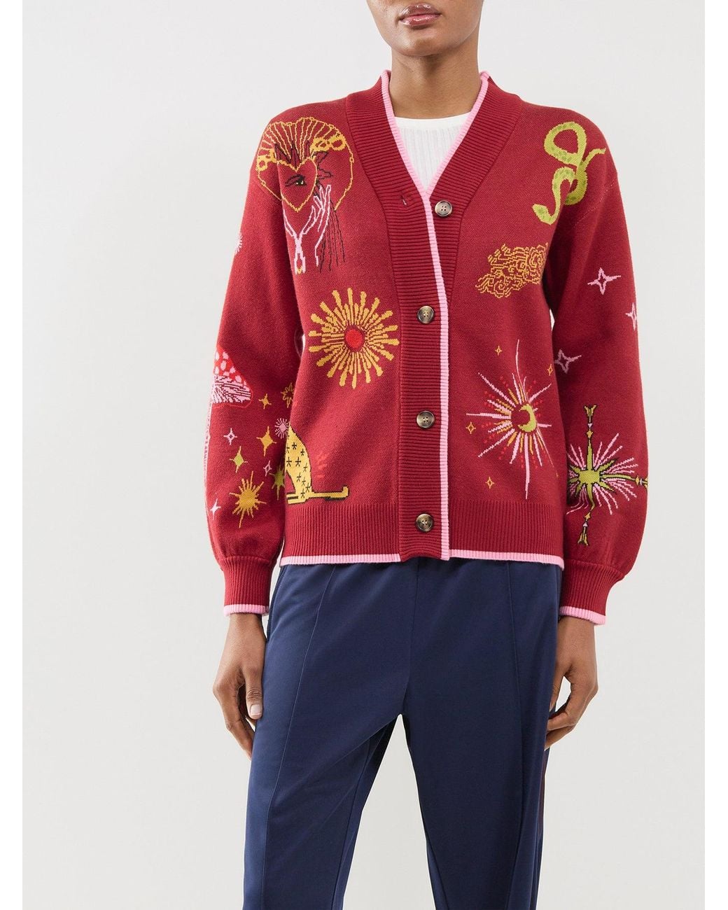 Never Fully Dressed Red Lunar Cardigan