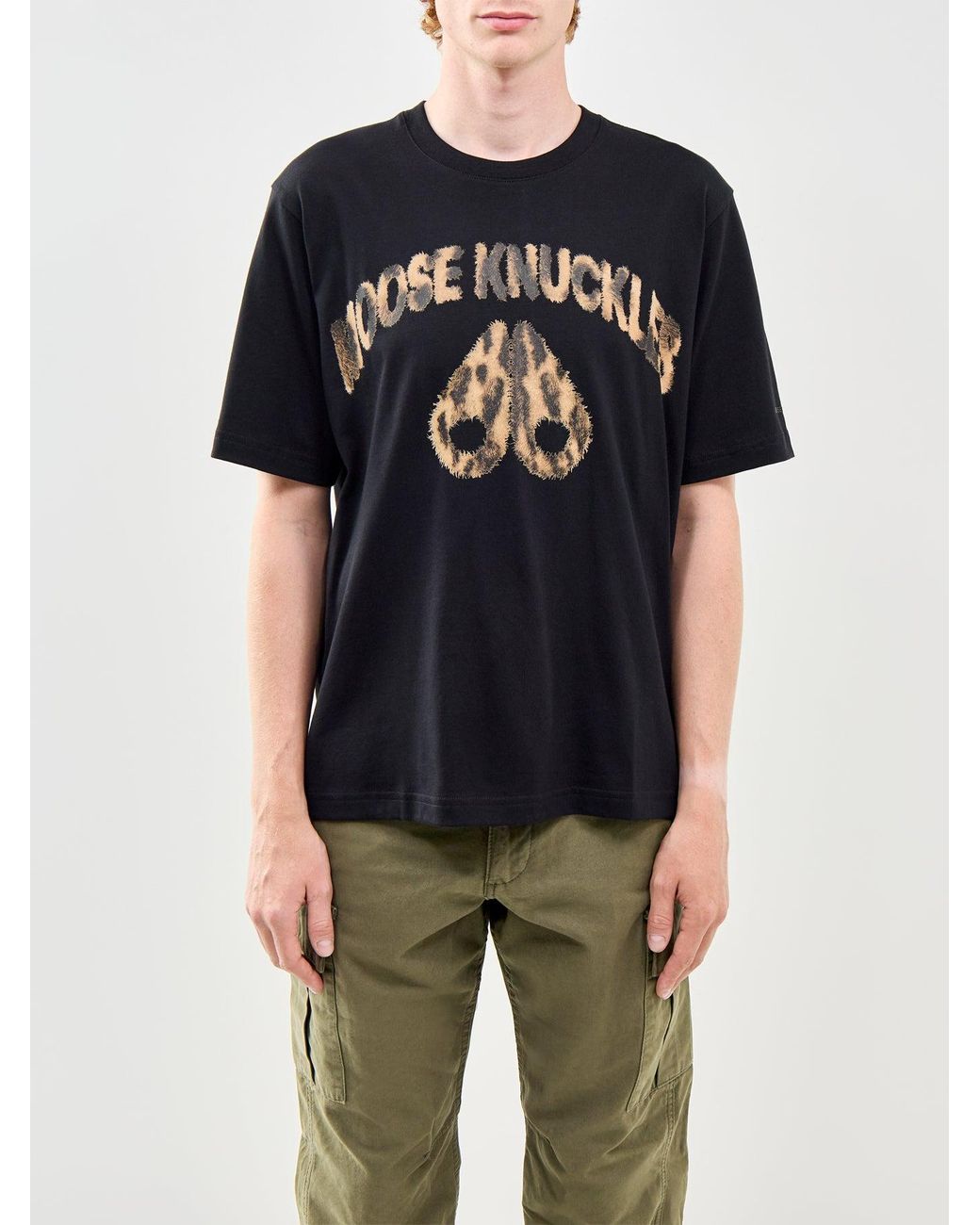 Moose Knuckles Black Leo Logo T-Shirt for men