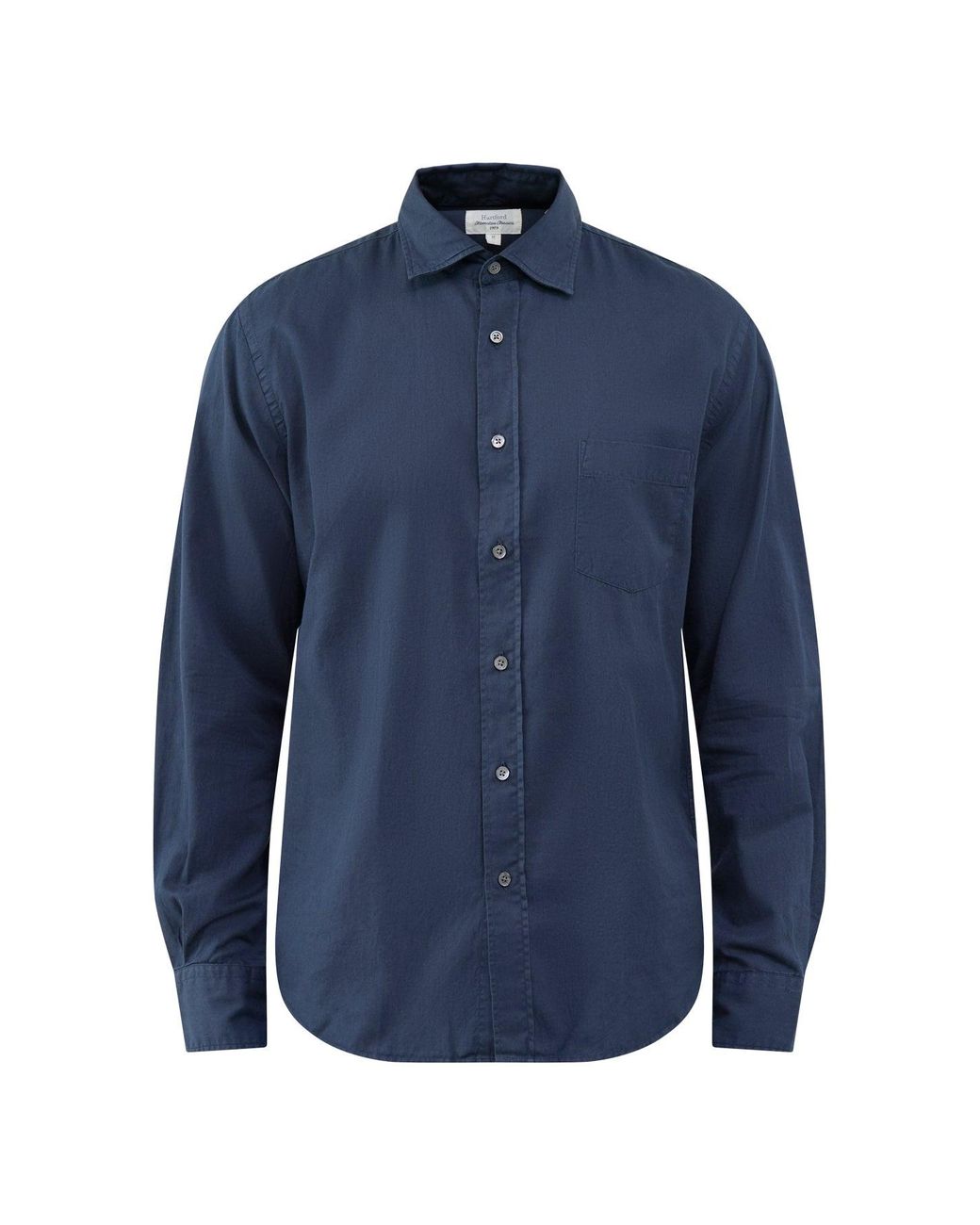 Hartford Blue Paul Peach Twill Shirt for men