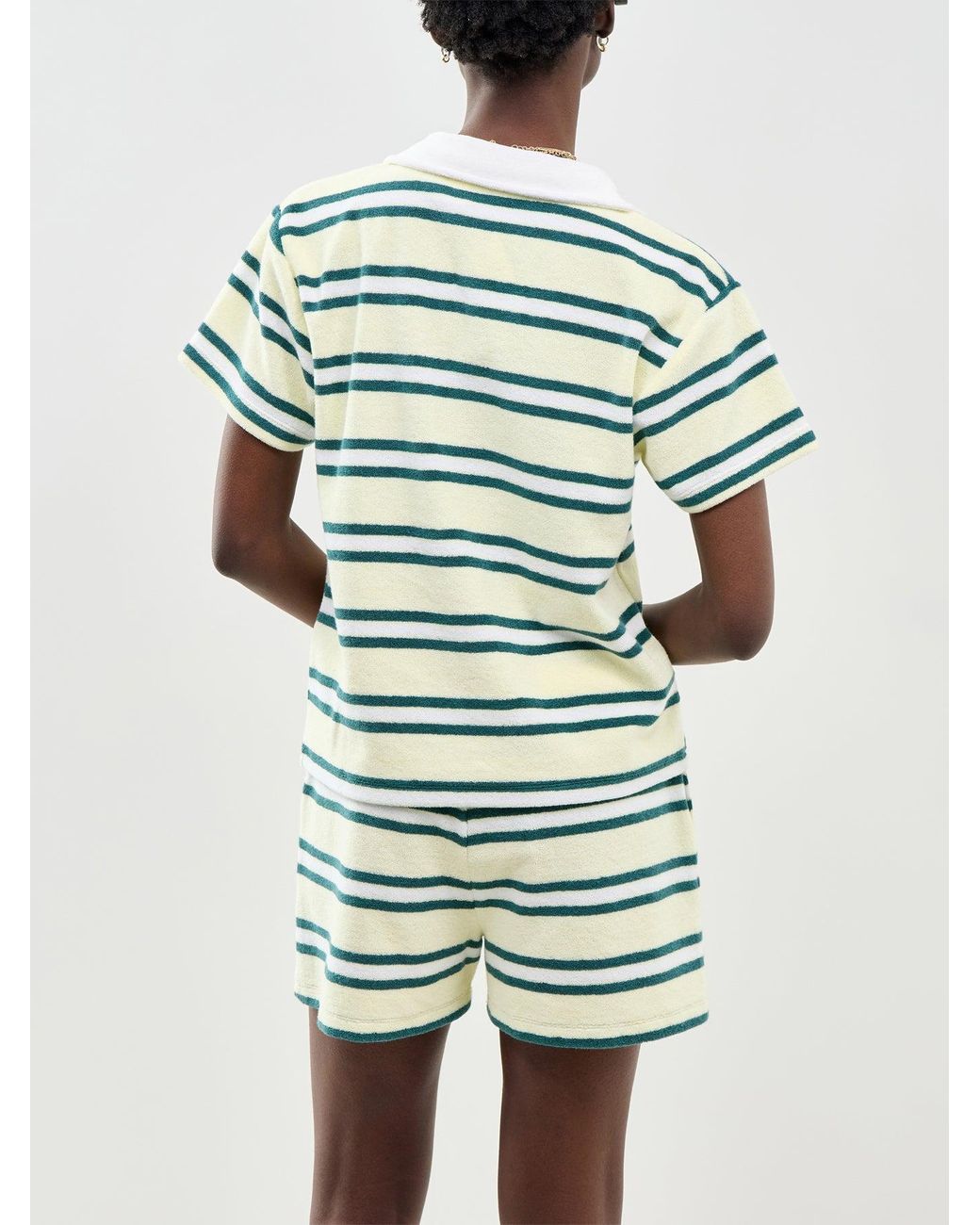 4th & Reckless Green Zita Stripe Polo Top