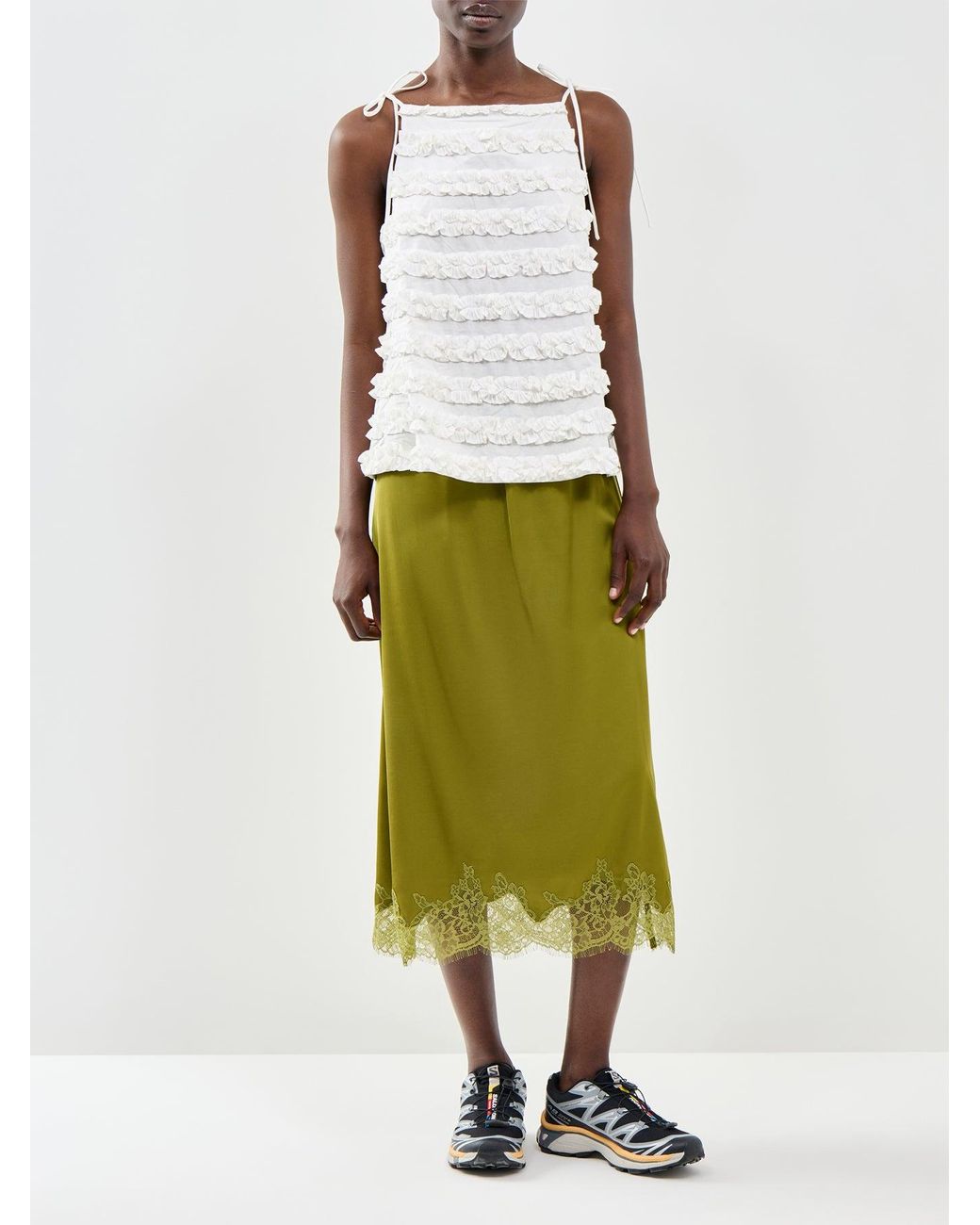 Damson Madder White Leili Ruffle Cami