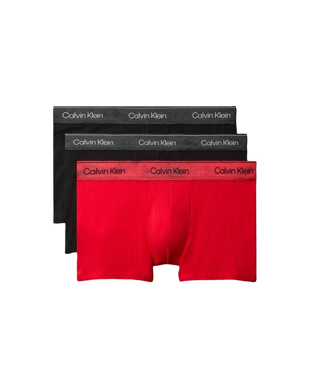 Calvin Klein Red Stretch Icon 3-Pack Trunks for men
