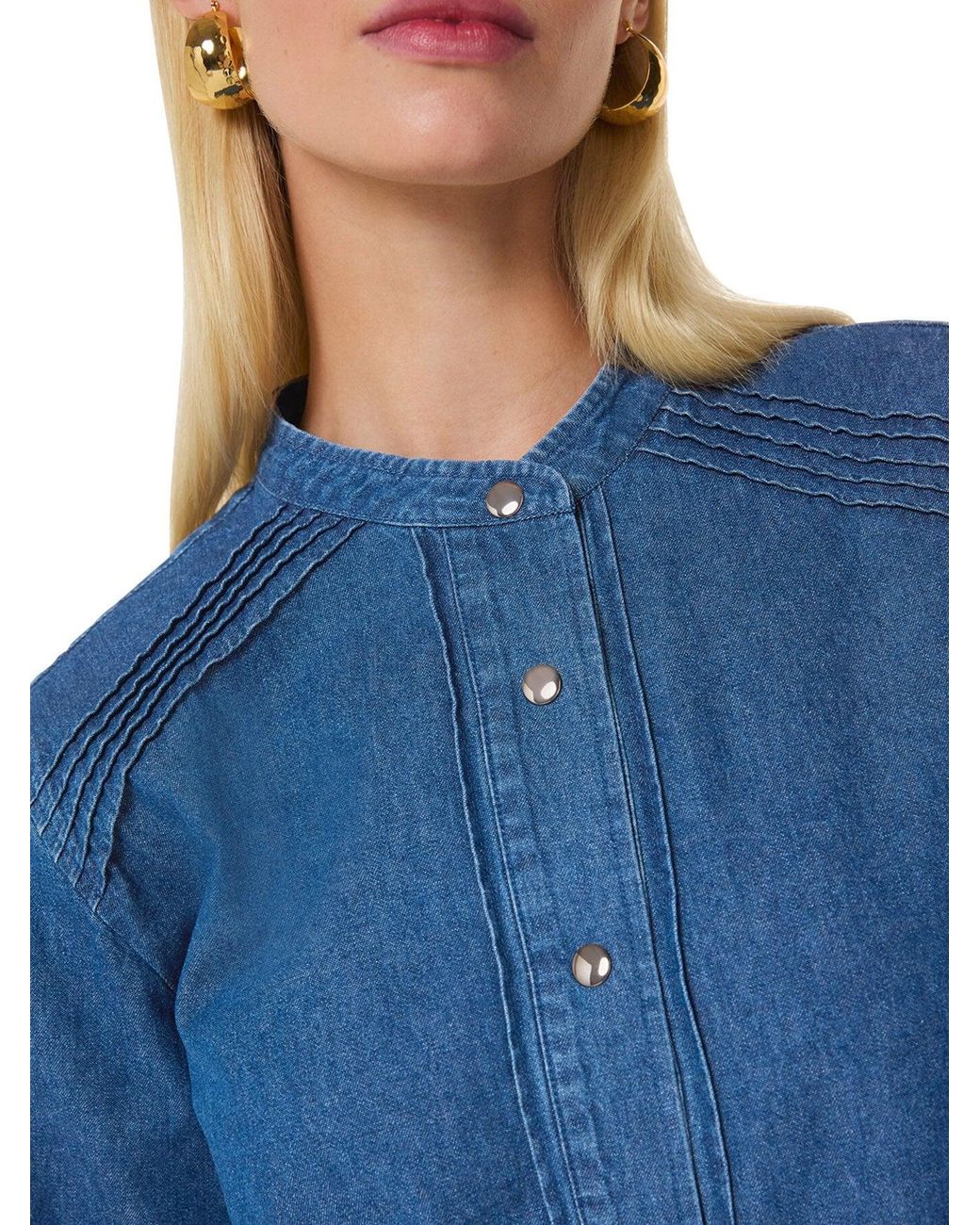 Whistles Blue Women's Pintuck Detail Denim Shirt
