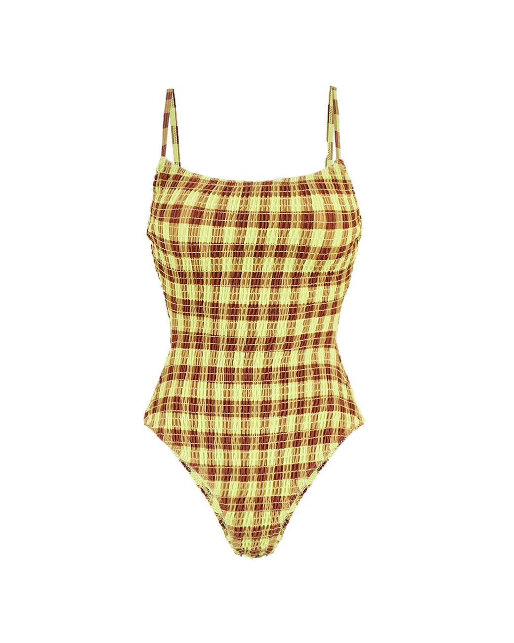Damson Madder White Lilibet Gingham Swimsuit