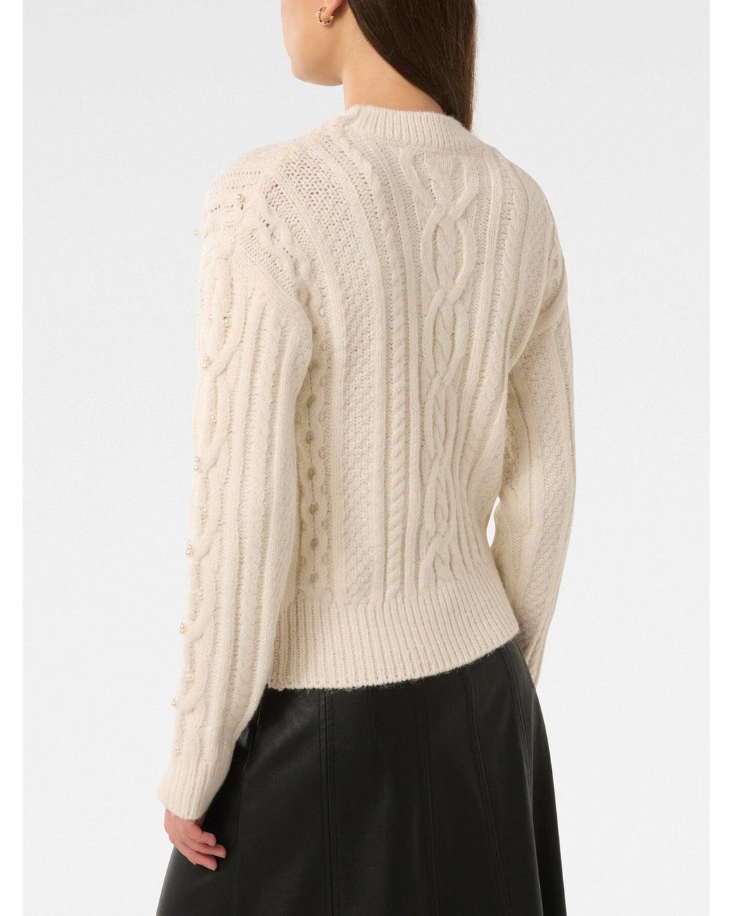 Forever New White Women's Marie Pearl Embellished Sweater