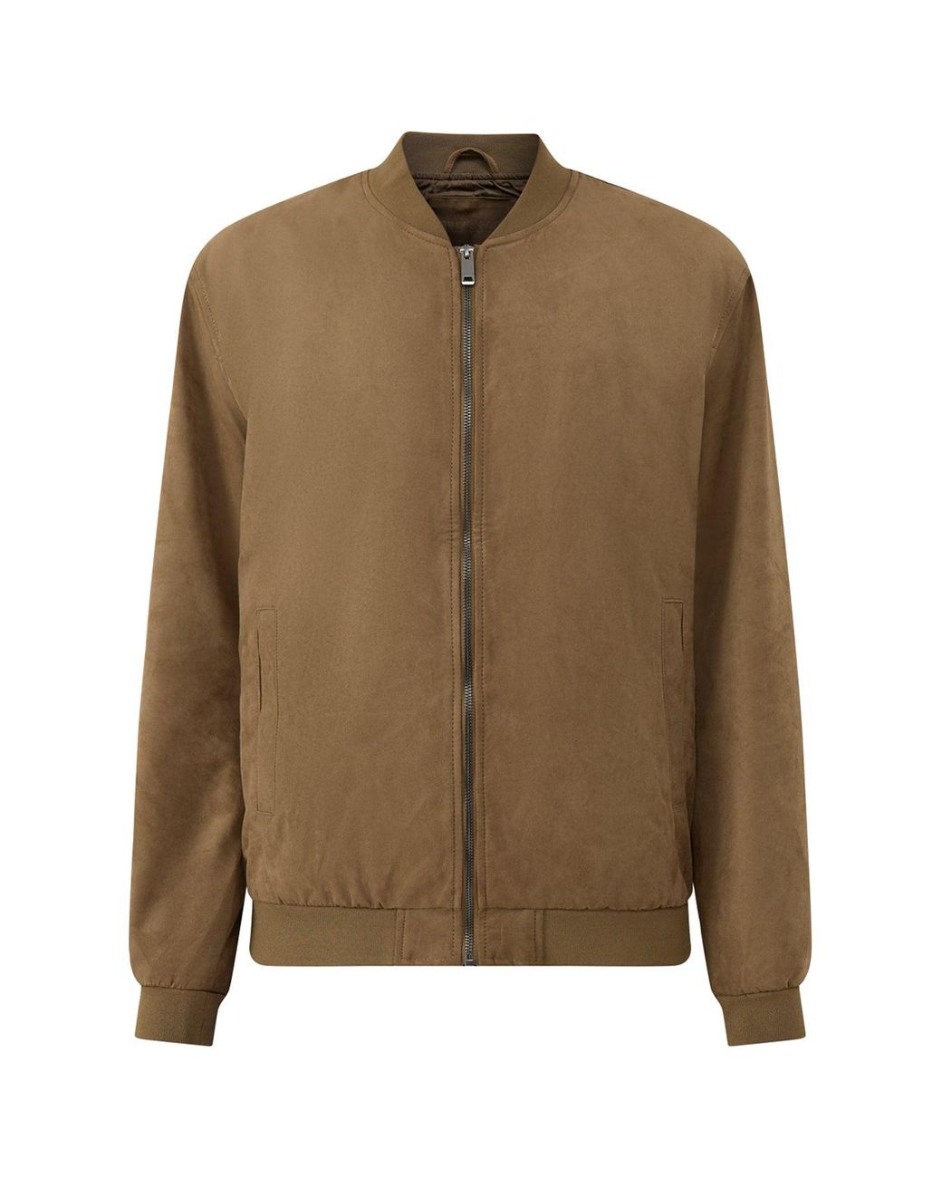 Only & Sons Brown Faux Suede Bomber Jacket – Tan for men