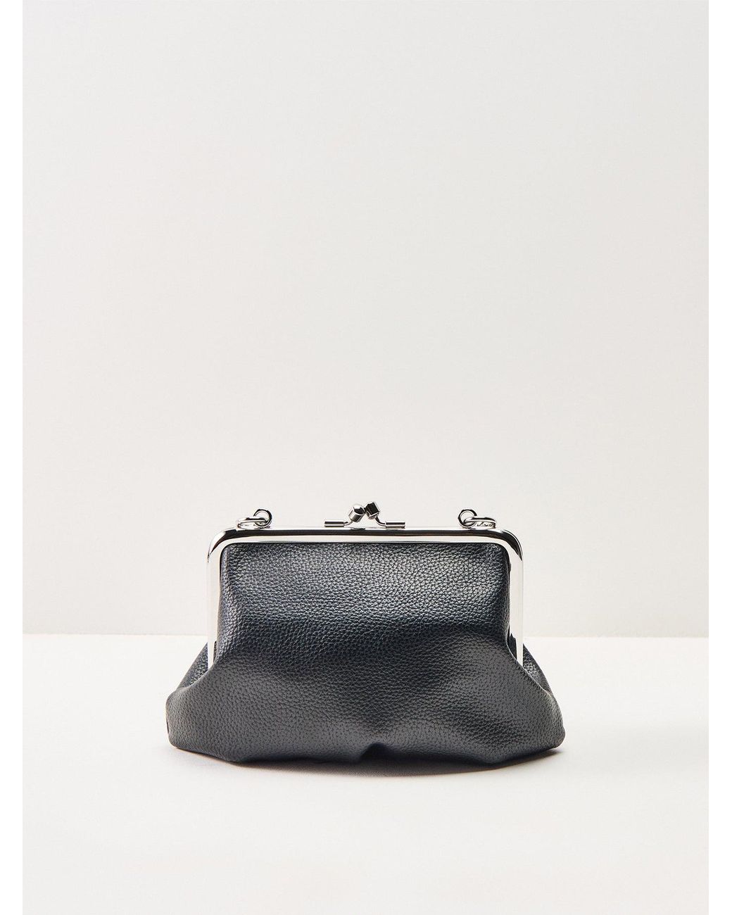 Vivienne Westwood Black Granny Frame Vegan Top Handle Bag