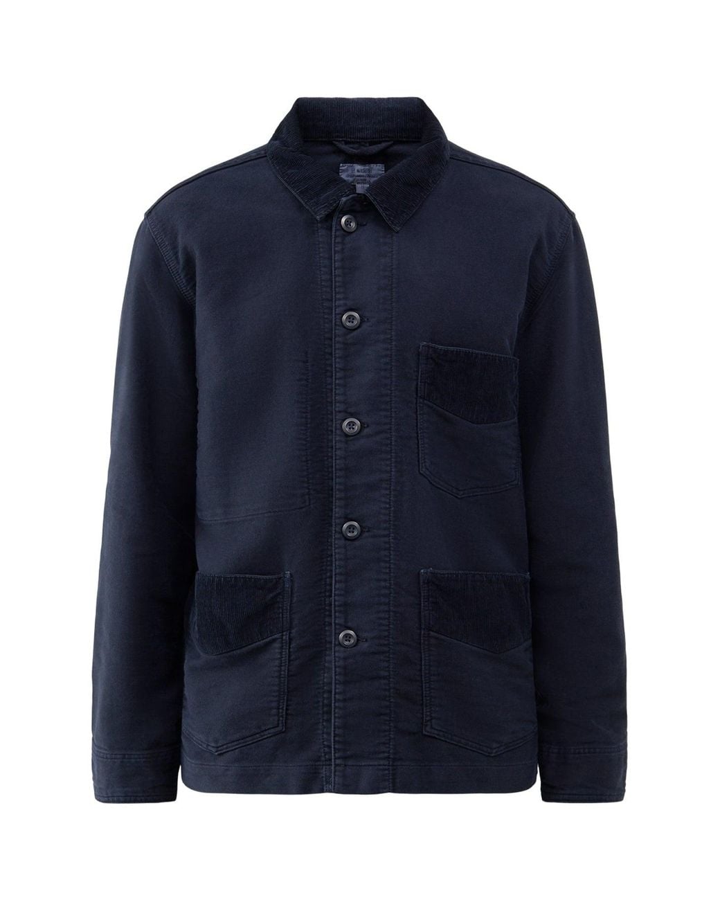 Hartford Blue Bush Moleskin Jacket for men