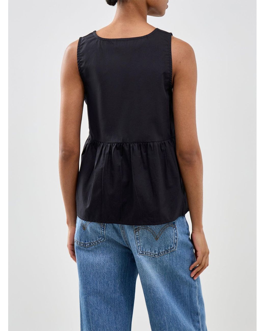SELECTED Blue Blair Sleeveless Peplum Top