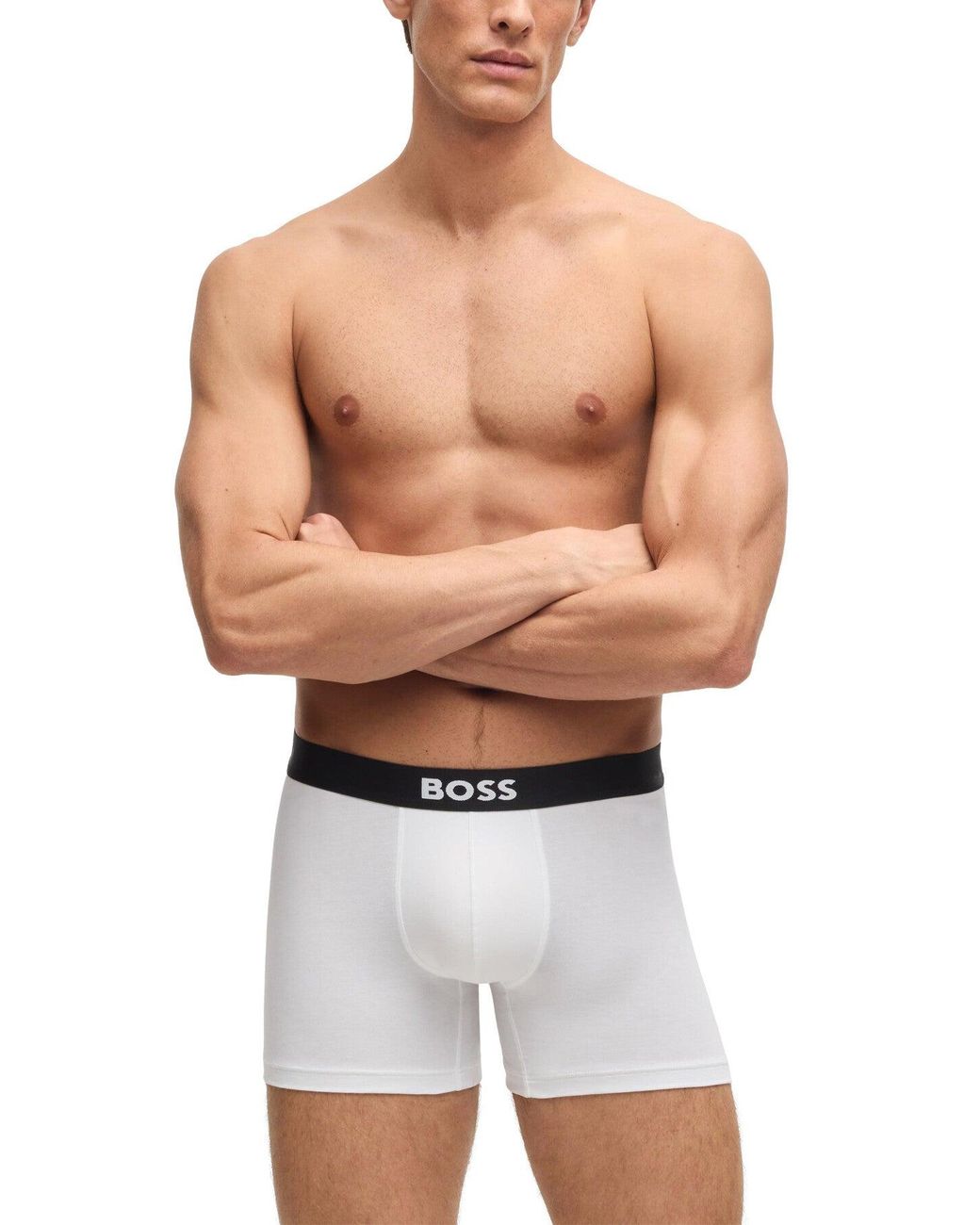 Boss White Three-Pack Boxer Briefs for men