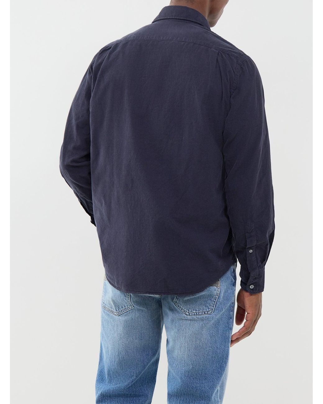 Hartford Blue Paul Baby Cord Shirt for men