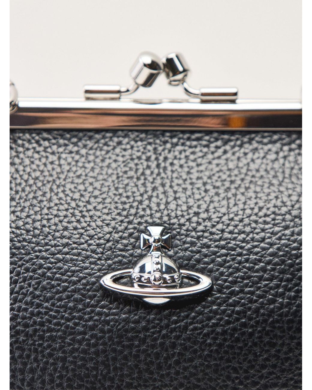 Vivienne Westwood Black Granny Frame Vegan Top Handle Bag