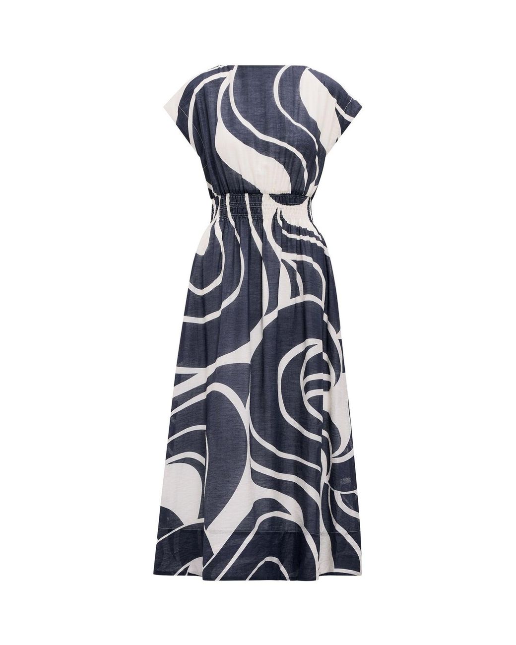 Forever New Blue Callie Elastic Waist Midi Dress