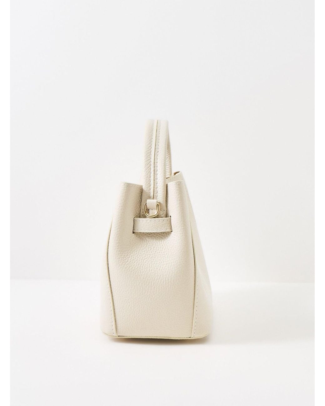 Marlon White Wonder Golden Lock Bucket Bag