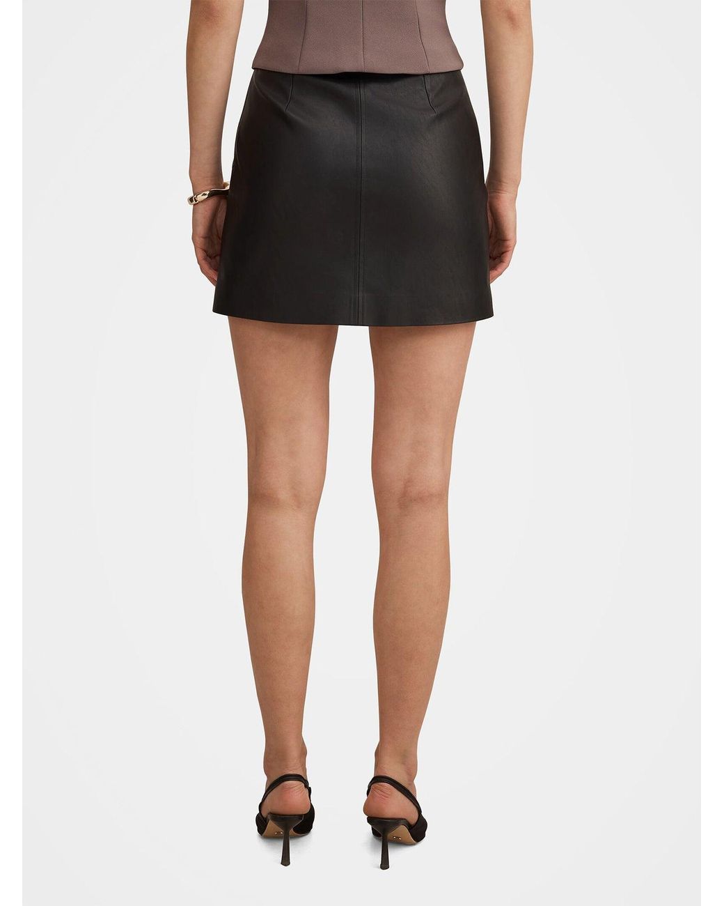 Forever New Black Lauren Vegan Mini Skirt