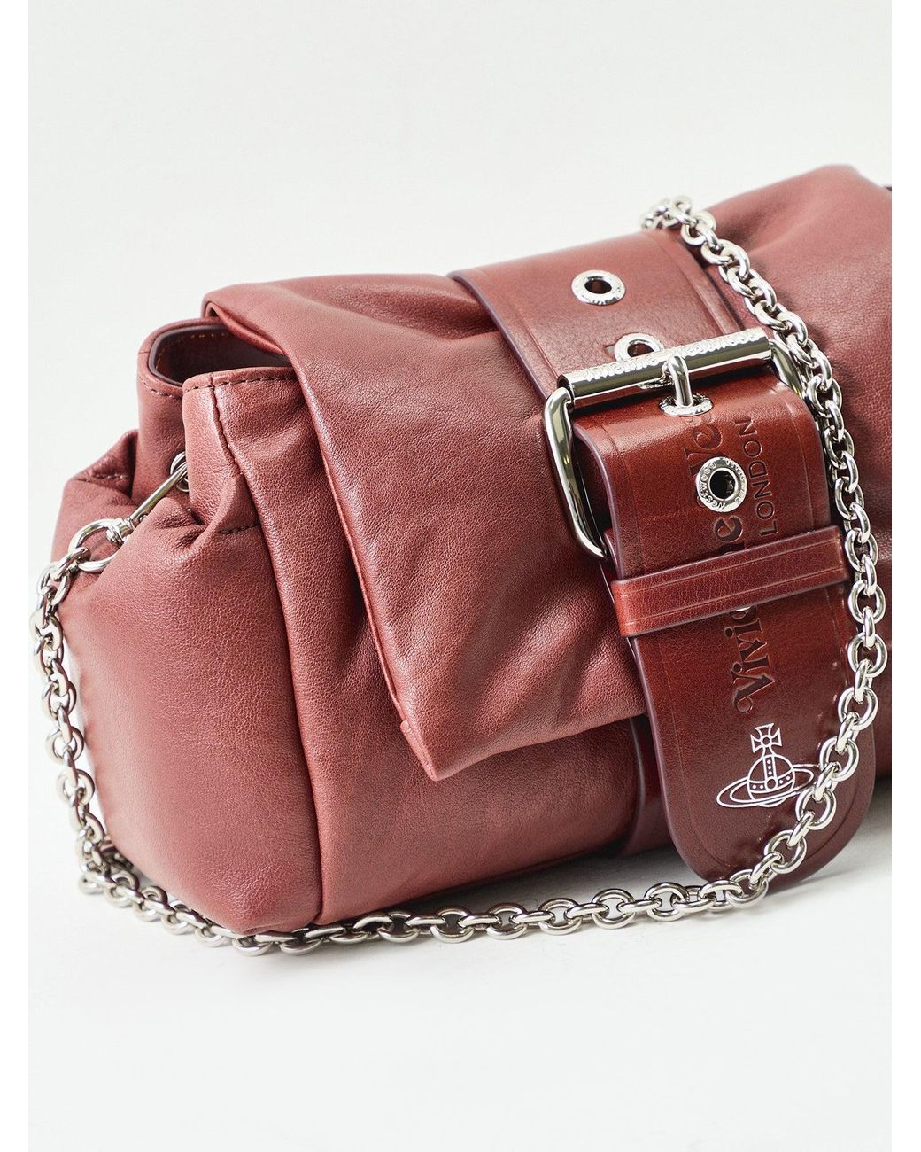 Vivienne Westwood Purple Hazel Treasure Shoulder Bag Burgundy