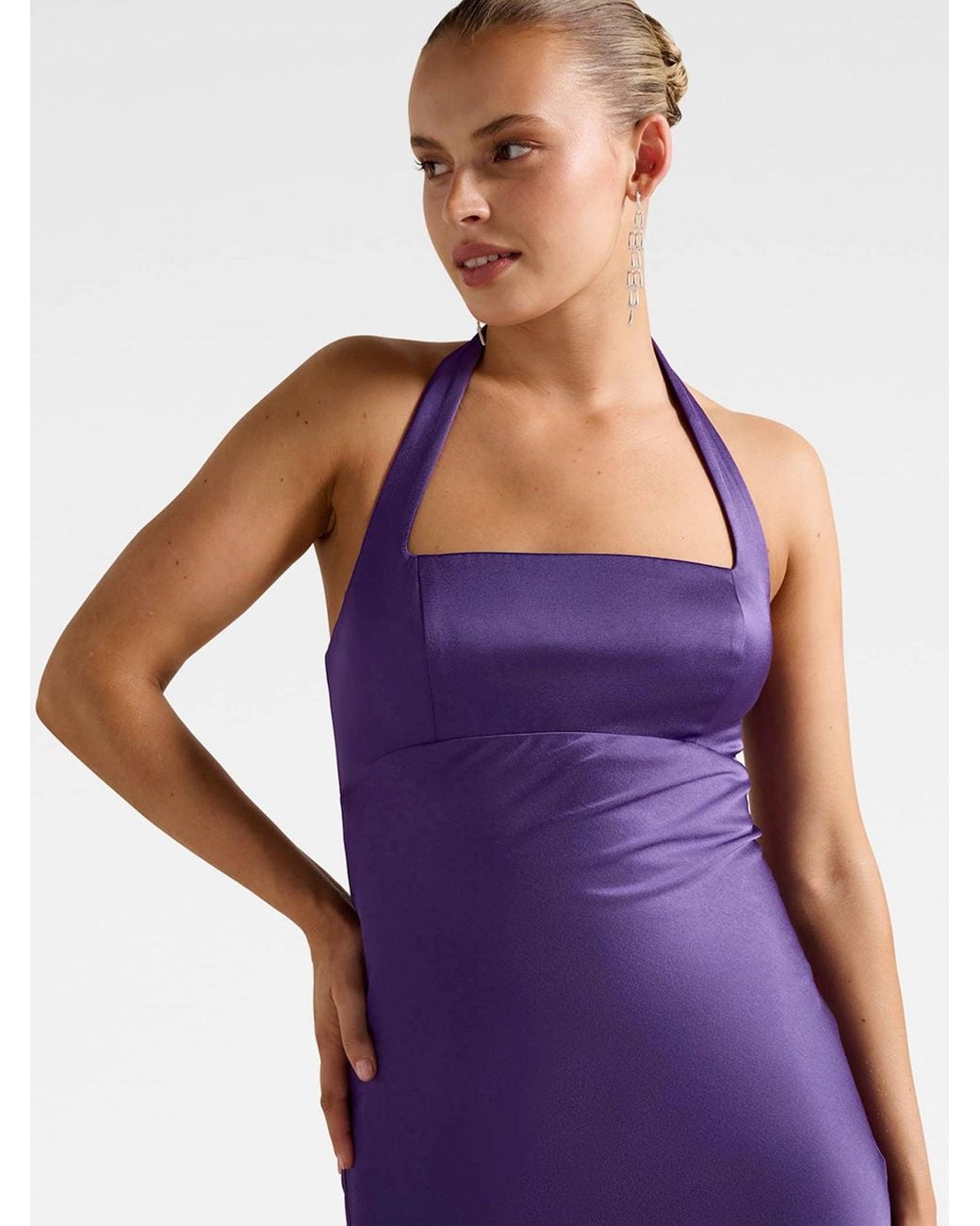 Forever New Purple April Open Back Maxi Dress