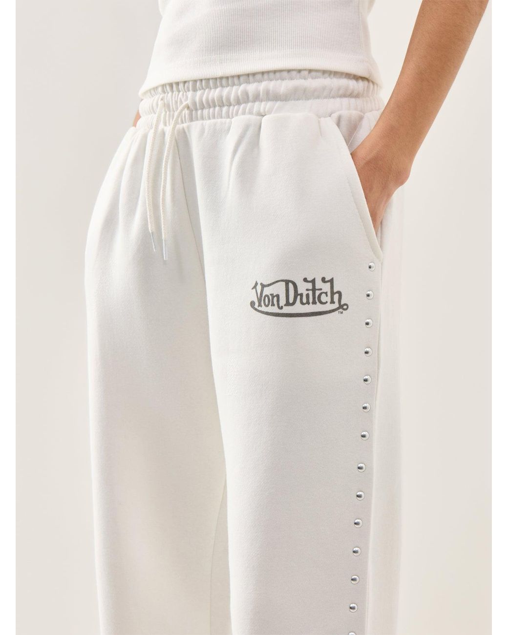 Von Dutch White Jogger Studs