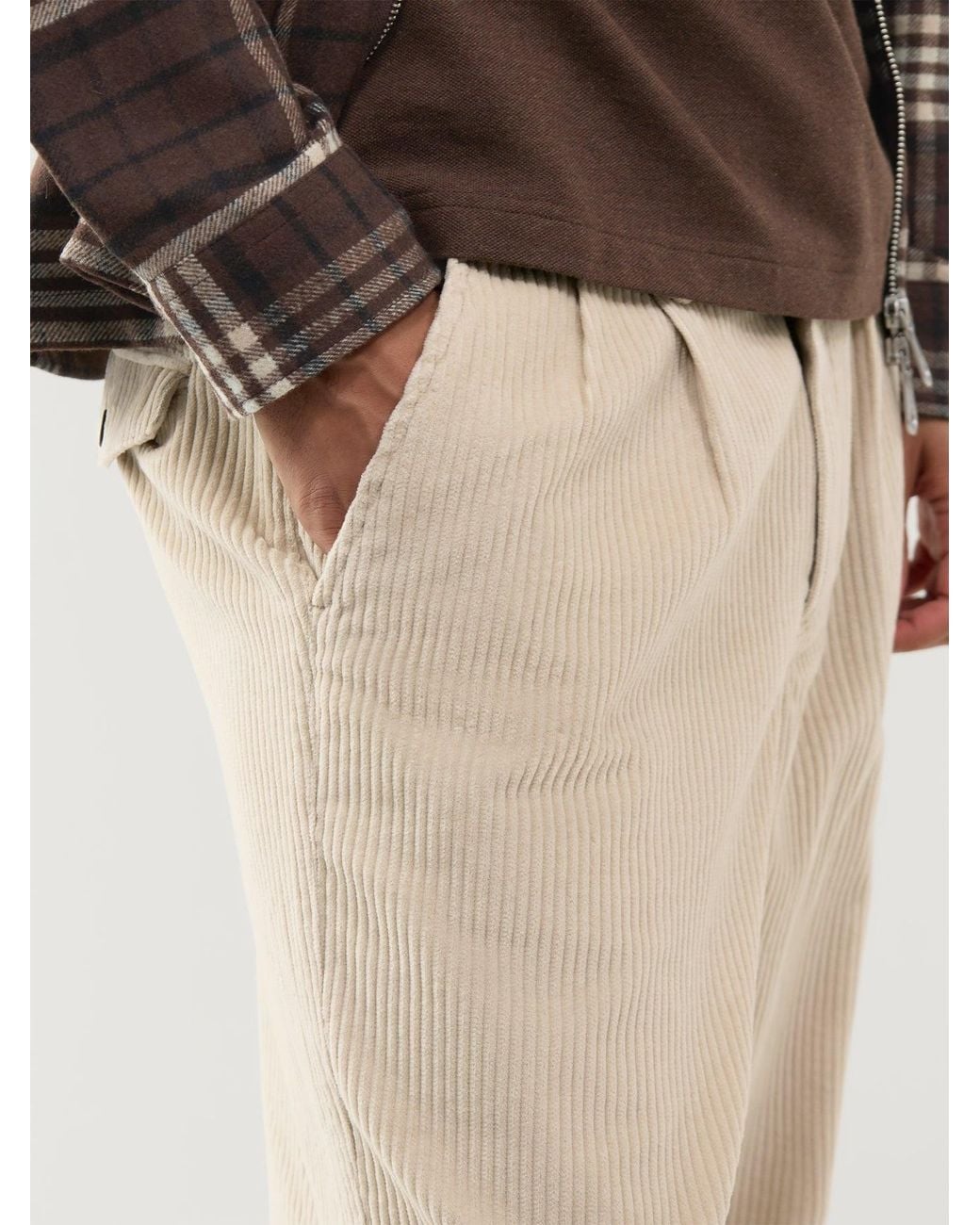 Farah Natural Adam Archive Organic Twin Pleat Trousers for men