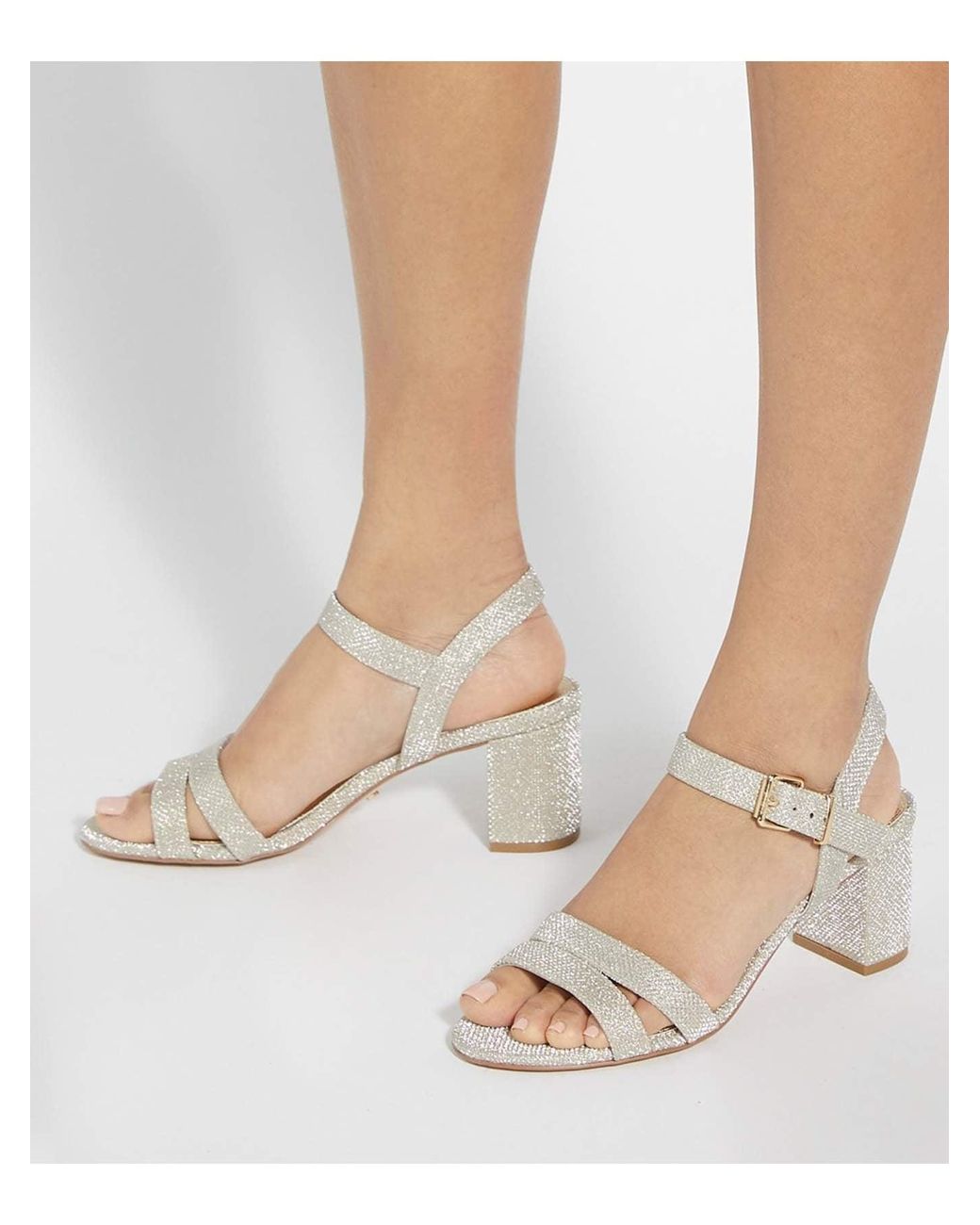 Dune White Merisa Embellished Sandals