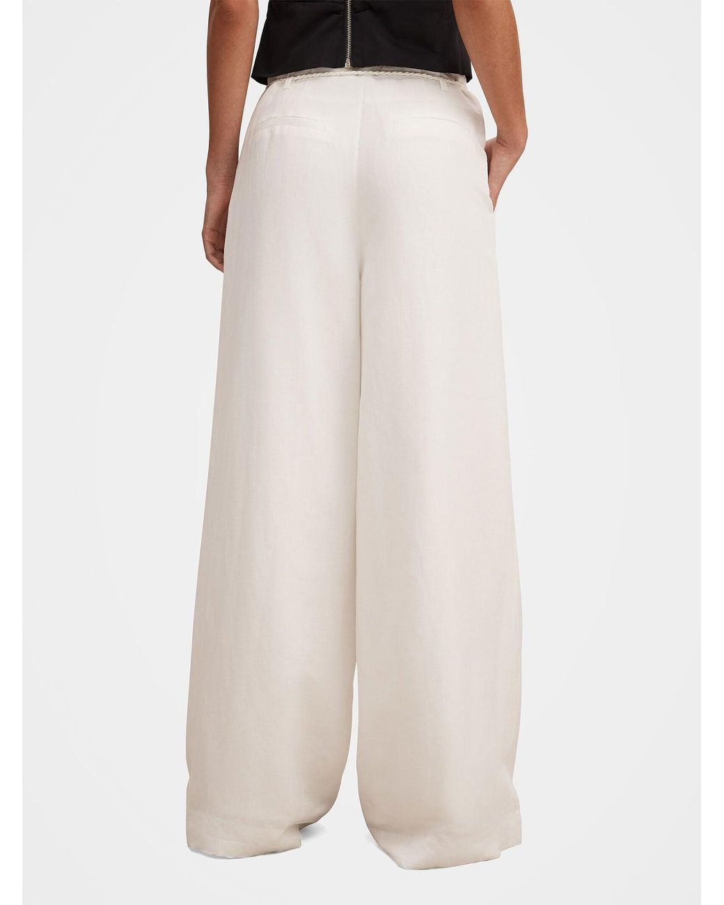 Forever New White Myla Wide Leg Trousers
