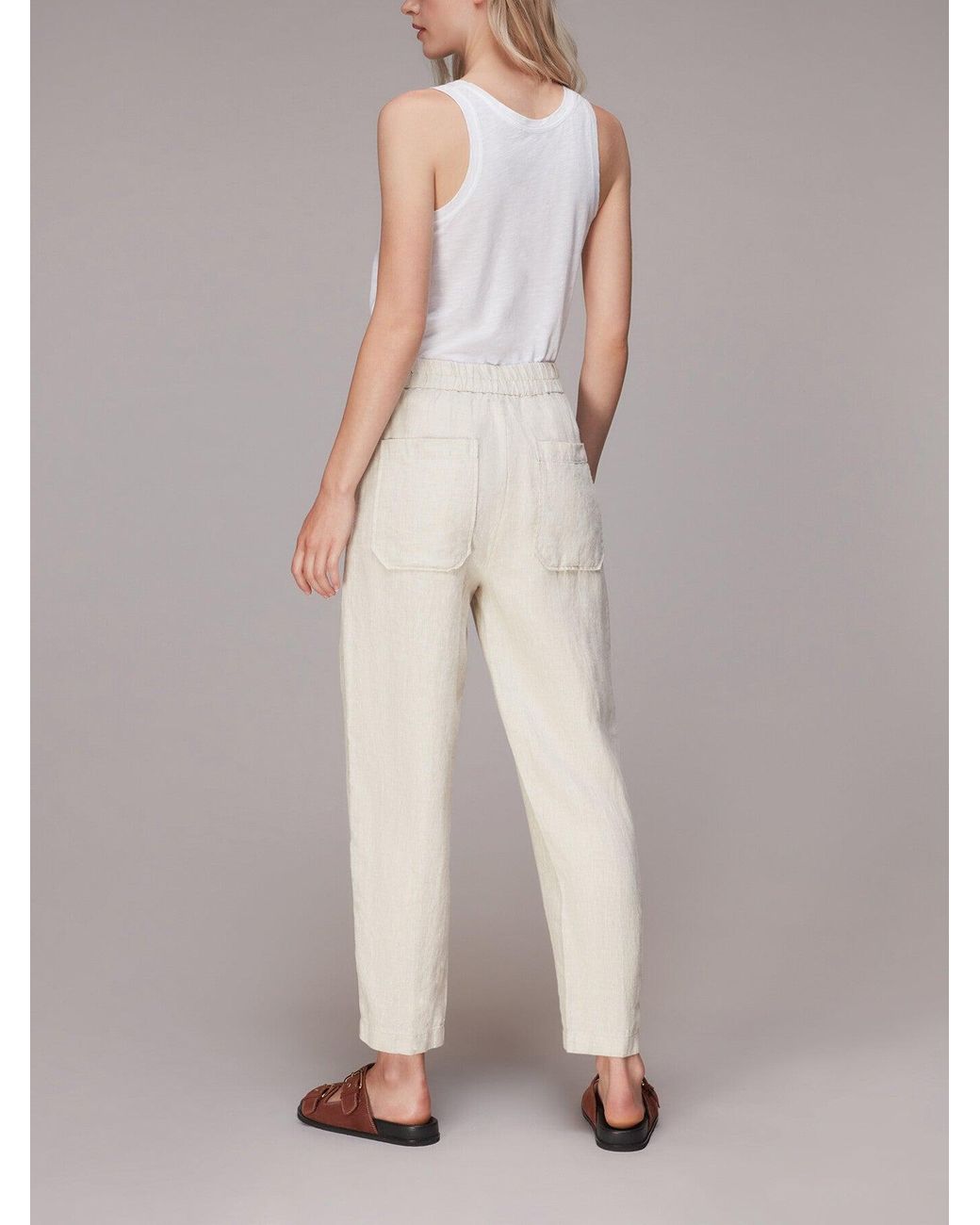 Whistles White Barrel Leg Trouser