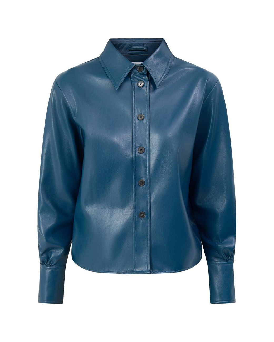 Marella Blue Albata Button-Neck Jacket