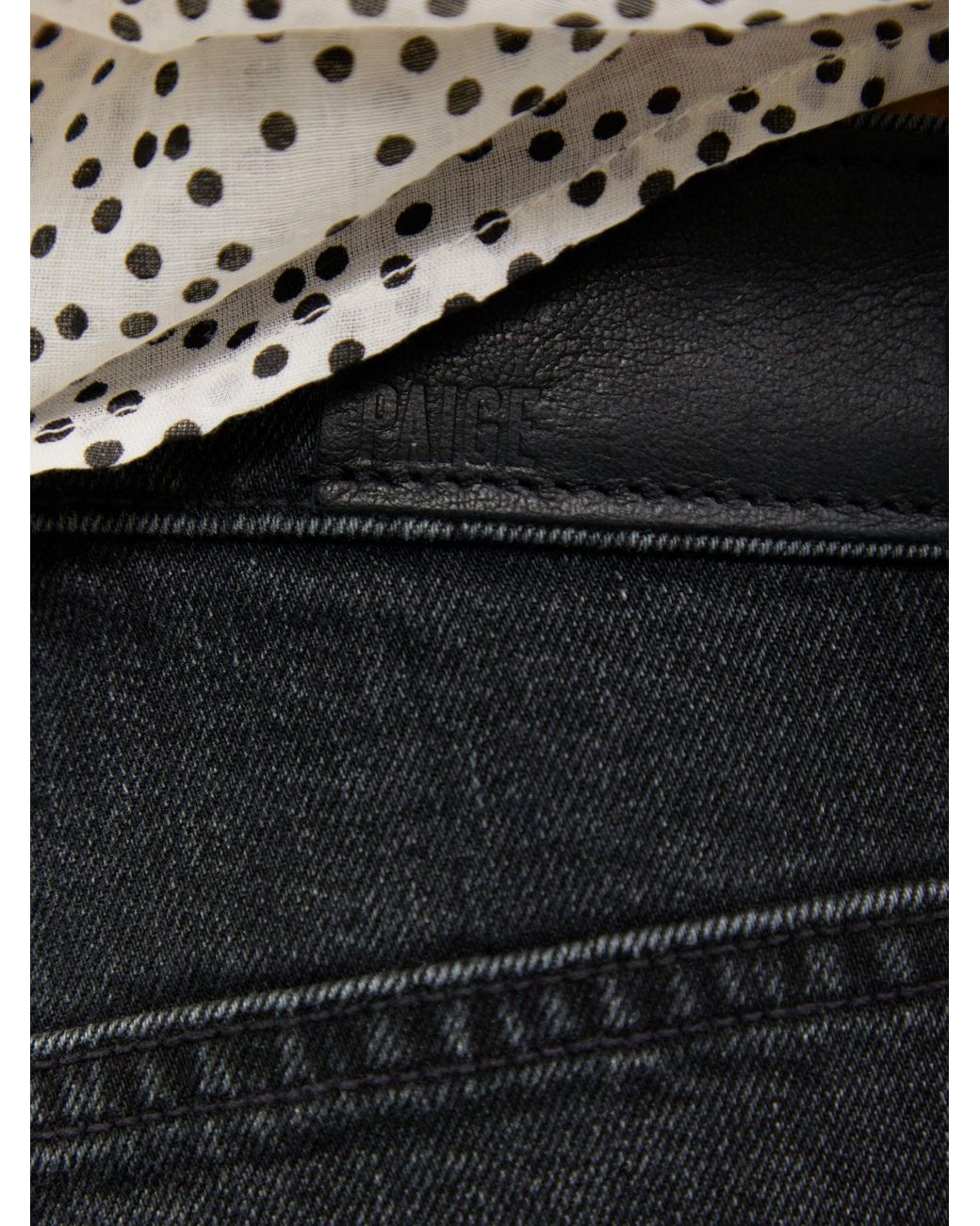 PAIGE Black Arellia Skimmer Blend Barrel Jeans
