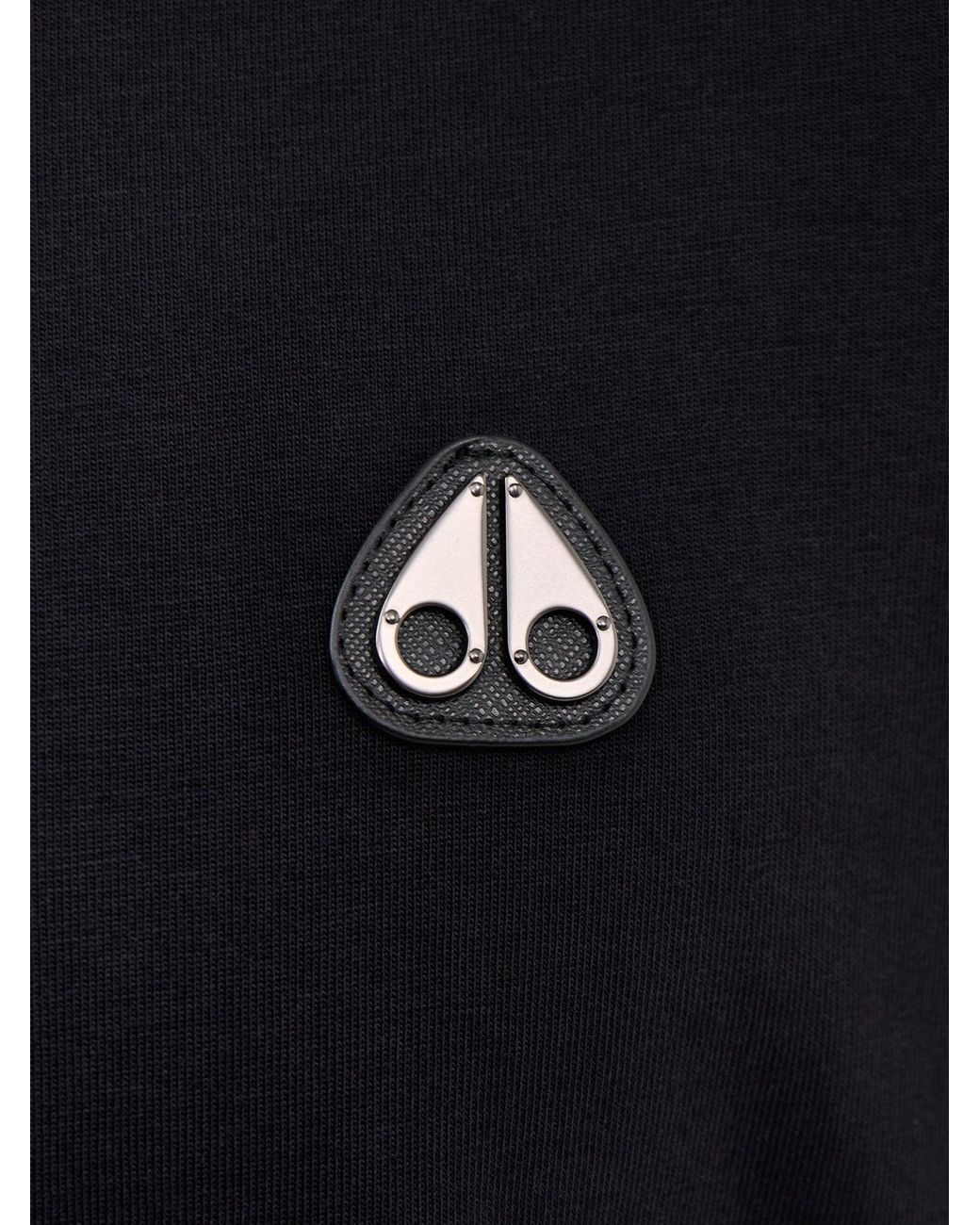 Moose Knuckles Black Crescent Short Sleeves Tee for men