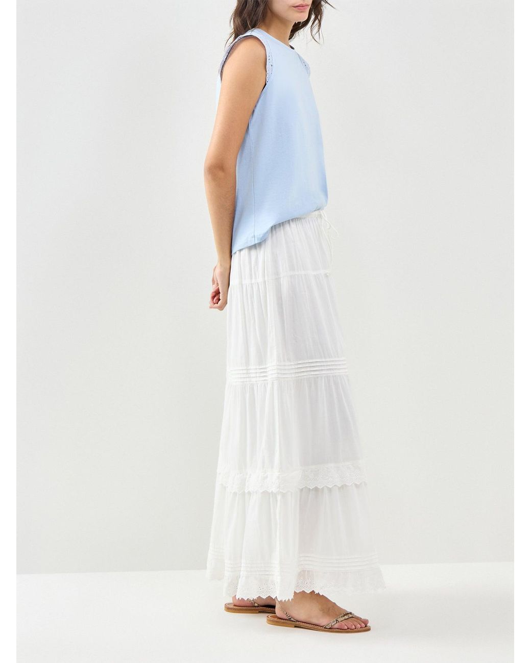 Vero Moda White Ankle Length Skirt