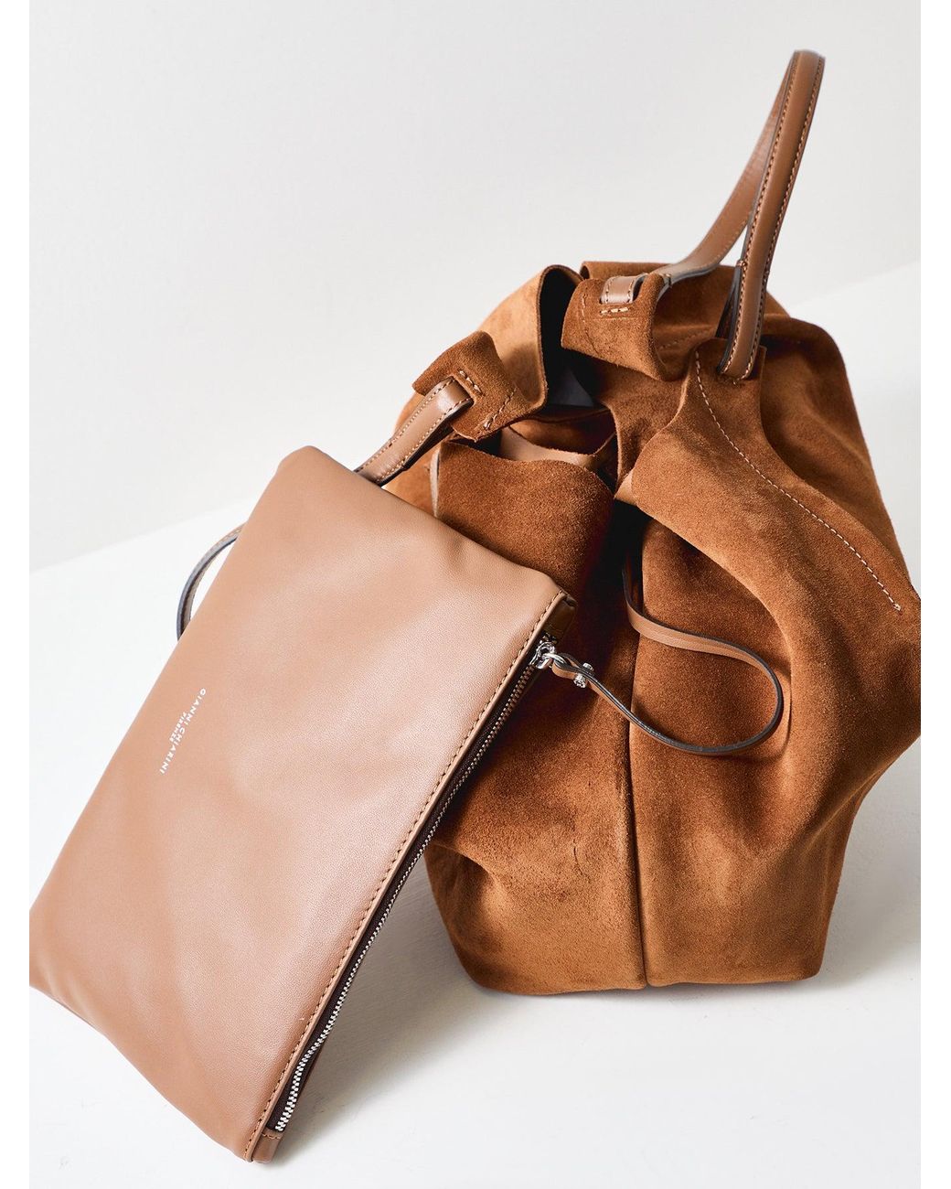 Gianni Chiarini Brown Dua Large Suede Tote Bag