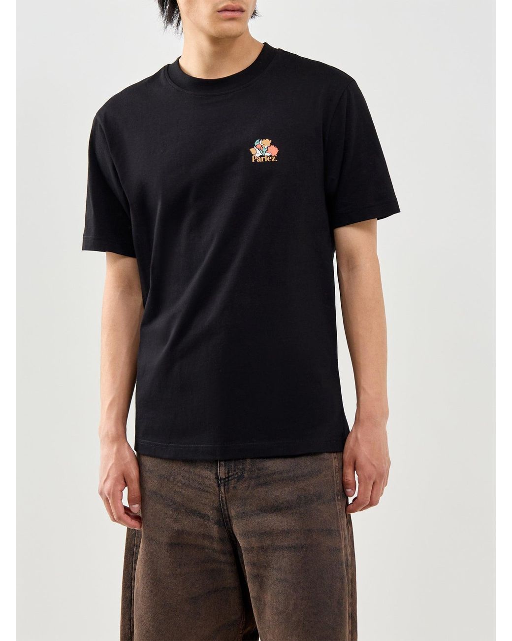 Parlez Black Eldora Graphic T-Shirt for men