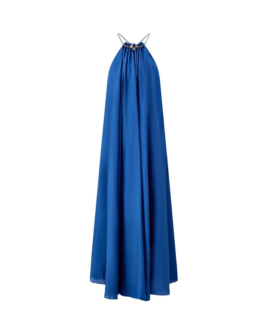 Zimmermann Blue Aster Gathered Bead Maxi Dress