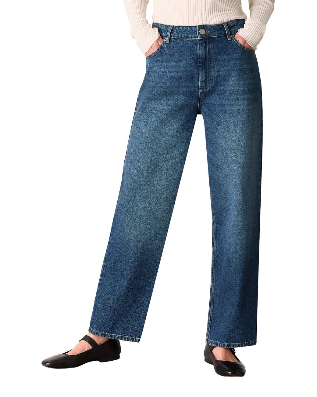 Whistles Blue Straight Ankle Length Jean
