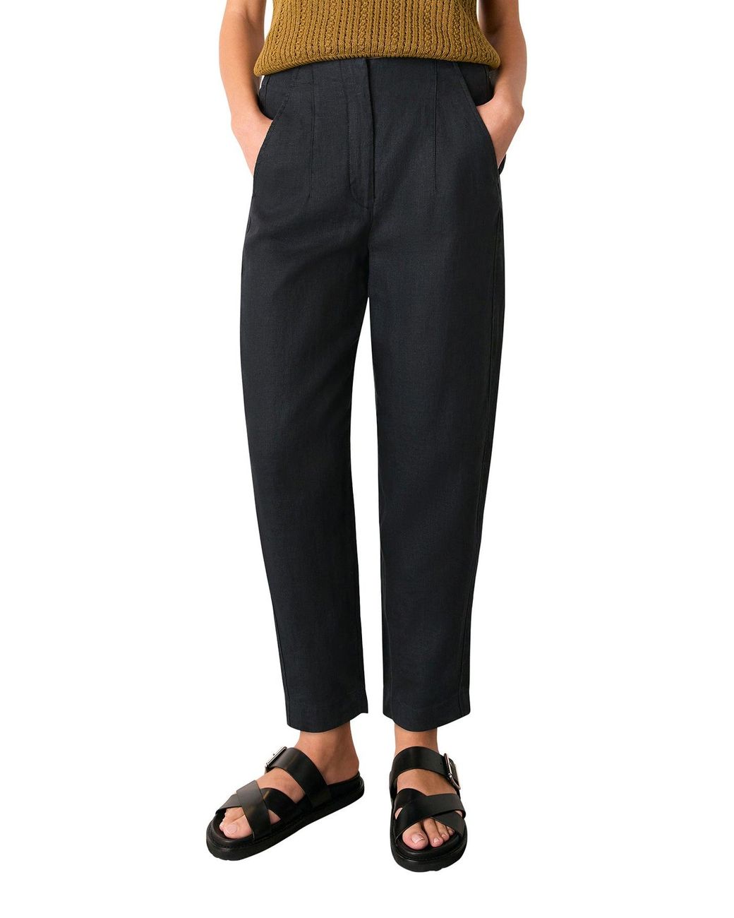 Whistles Black Barrel Leg Trouser