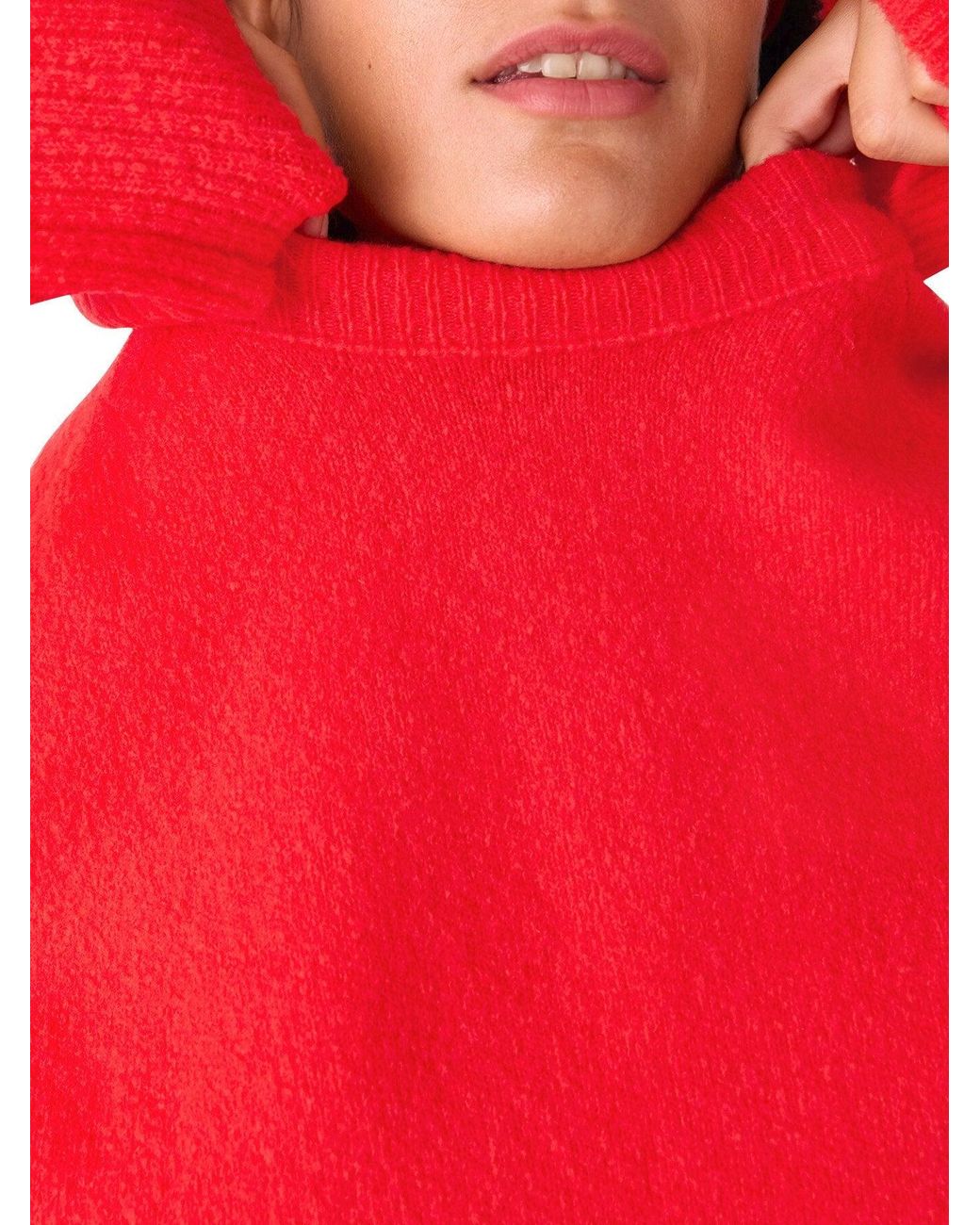 Whistles Red Women's Wool Mix Side Split Knit