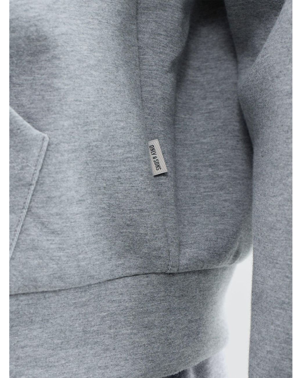 Only & Sons Gray Goyle Boxy Blend Zip-Through Hoodie for men