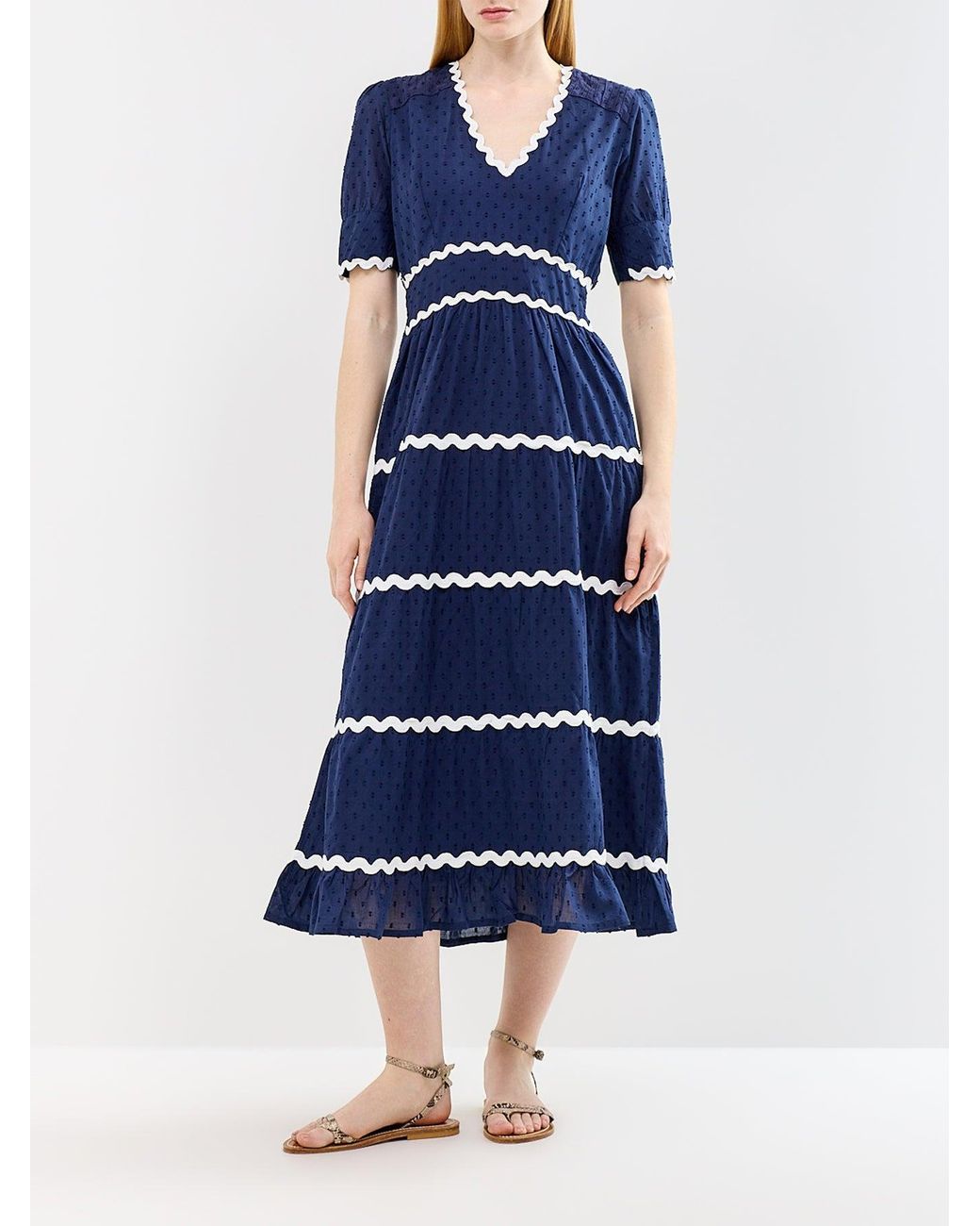 Aspiga Blue Viola Ric Rac Maxi Dress