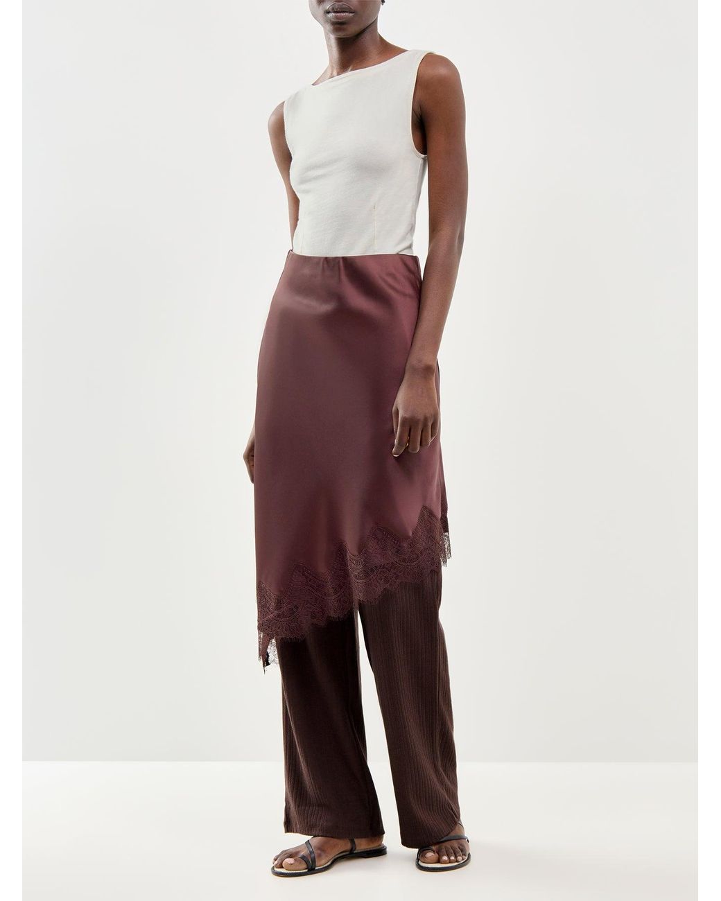 ONLY Purple Faraya Lace Skirt
