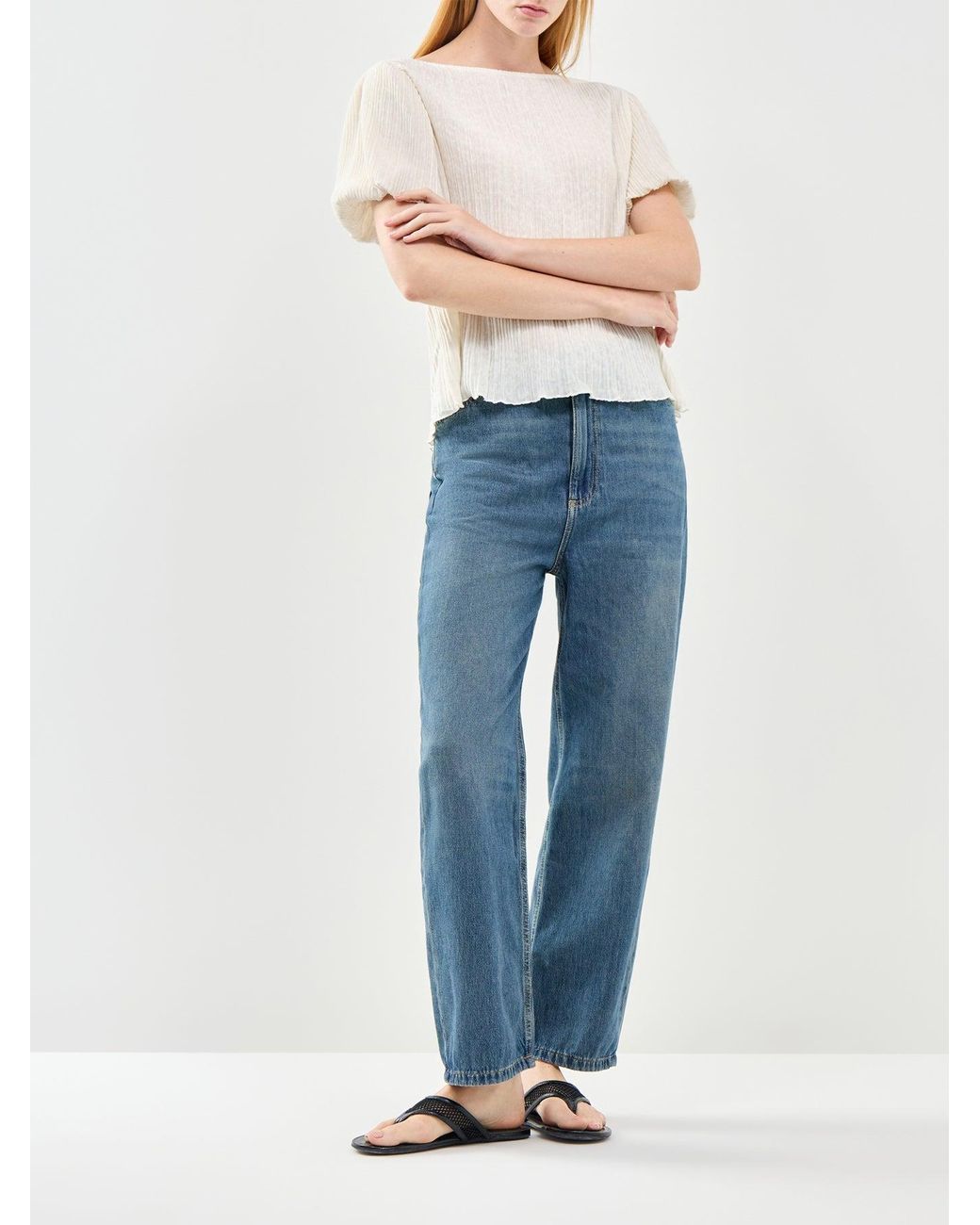 Vero Moda White Leika Boat Neck Top Cream