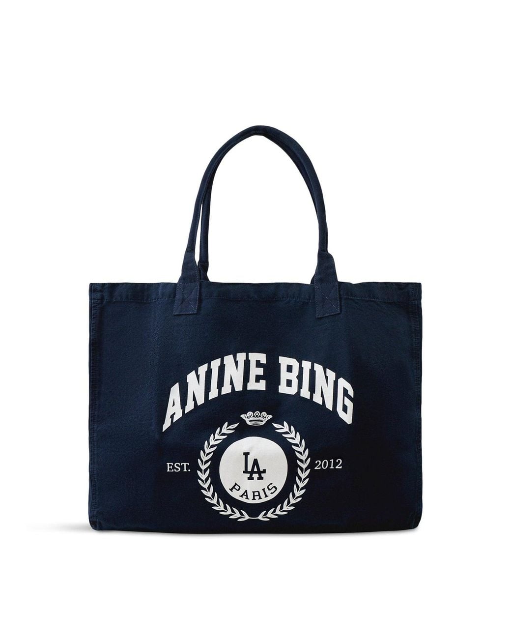 Anine Bing Blue Leo Canvas Tote Bag