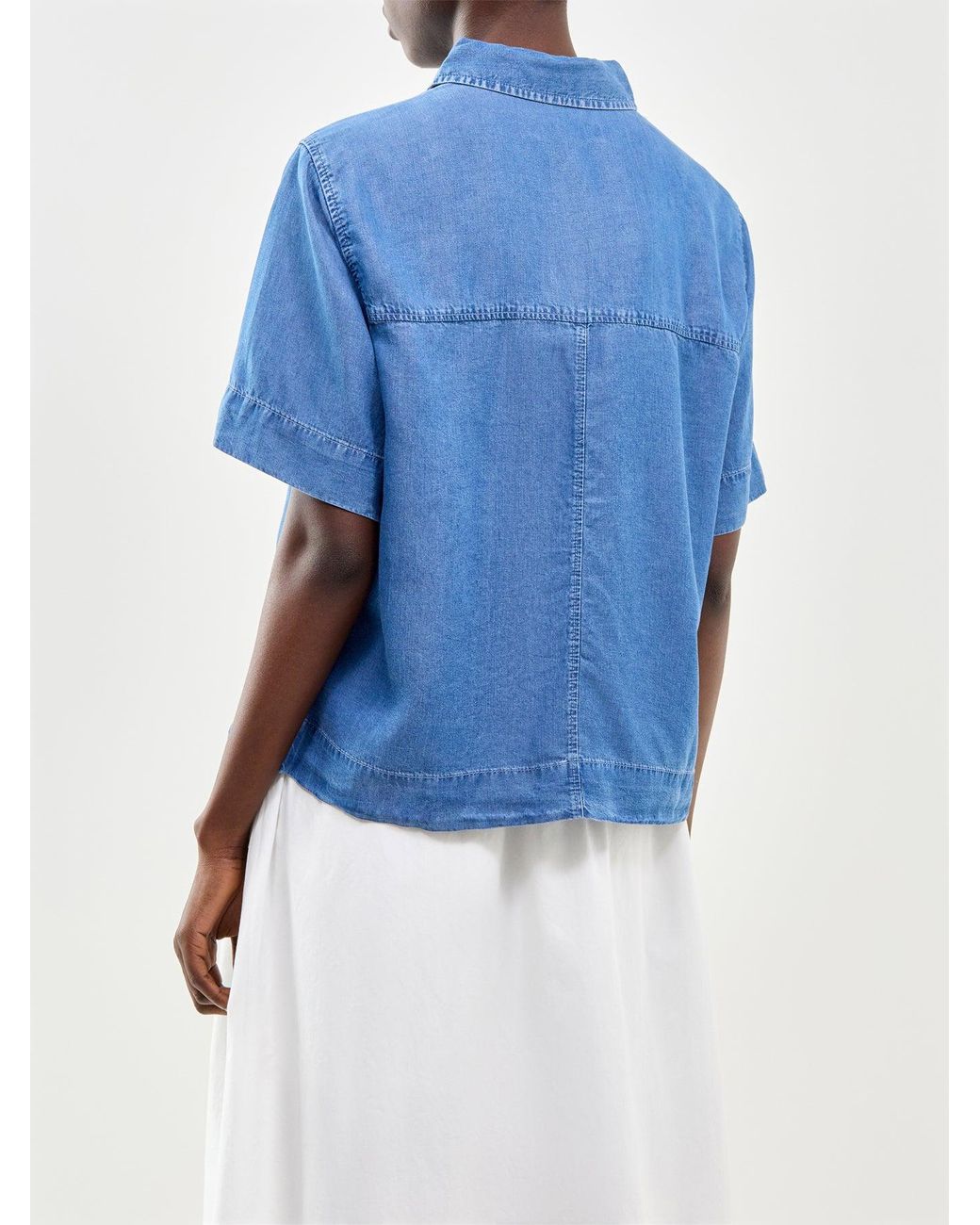 SELECTED Blue Janna Oversized 2/4 Polo Shirt