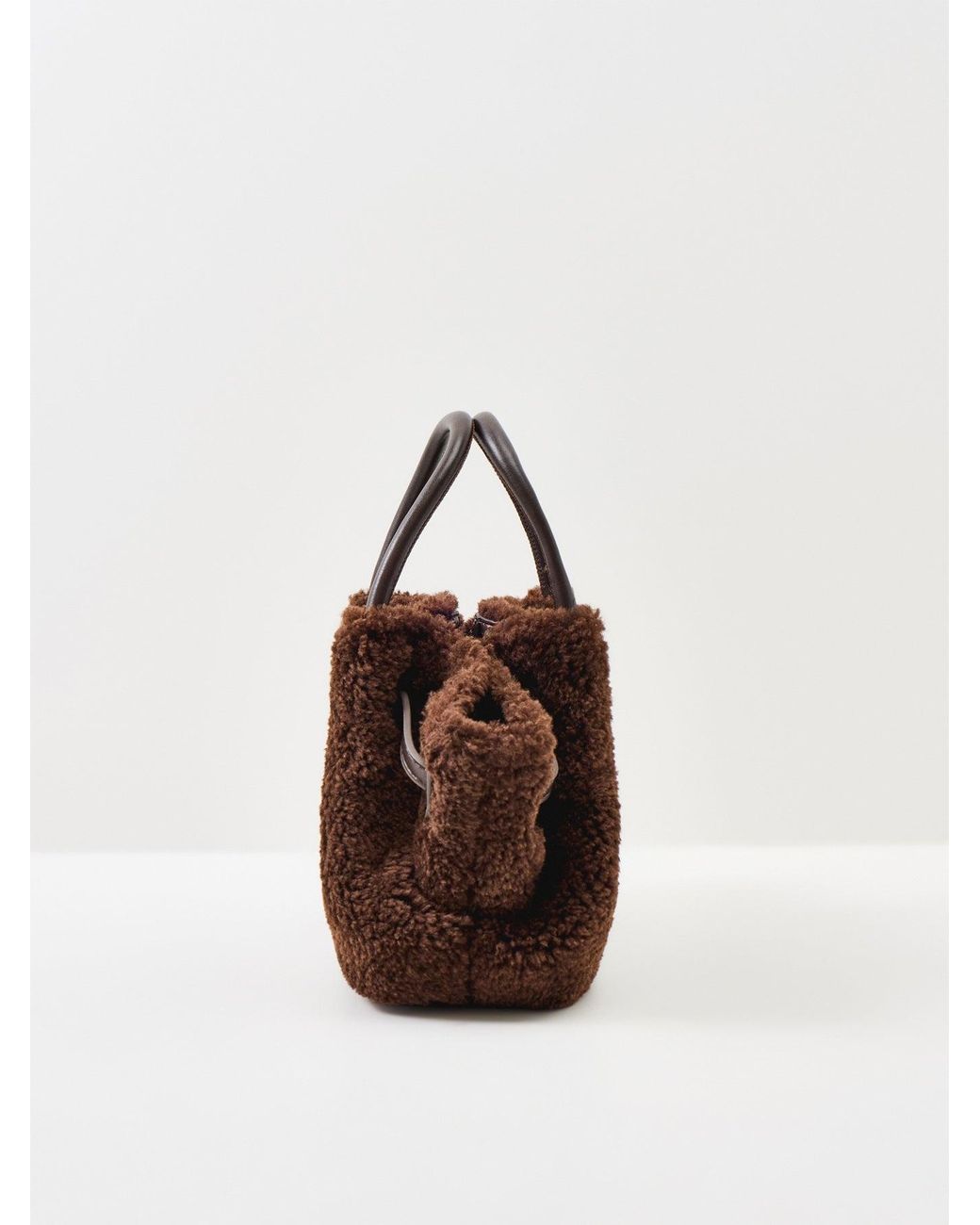 JW PEI Brown Hana Mini Faux Fur Tote Bag