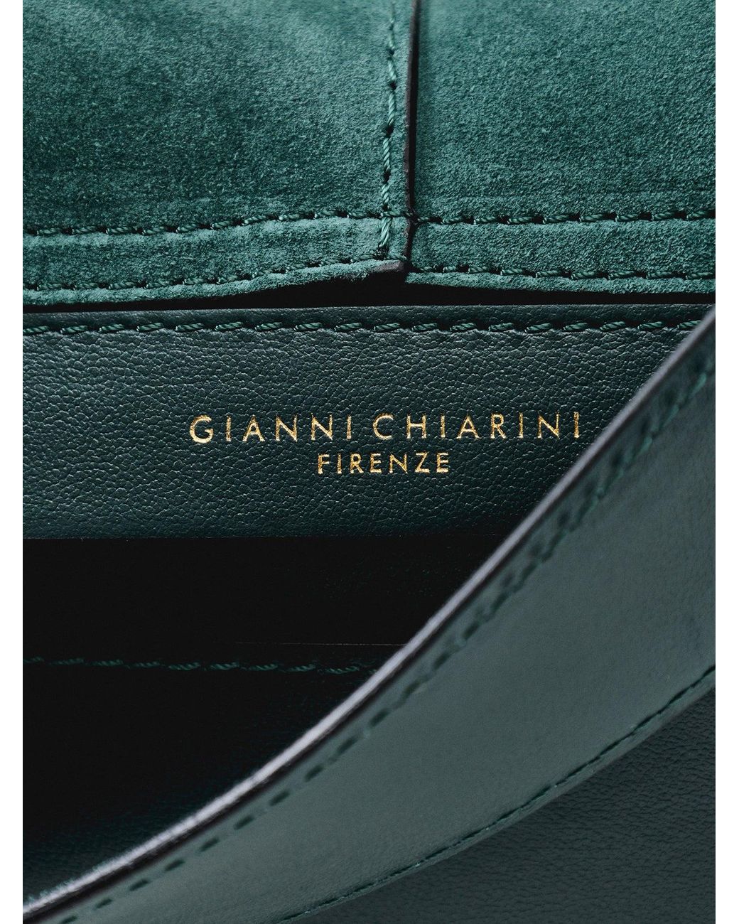 Gianni Chiarini Green Helena Round Suede Shoulder Bag