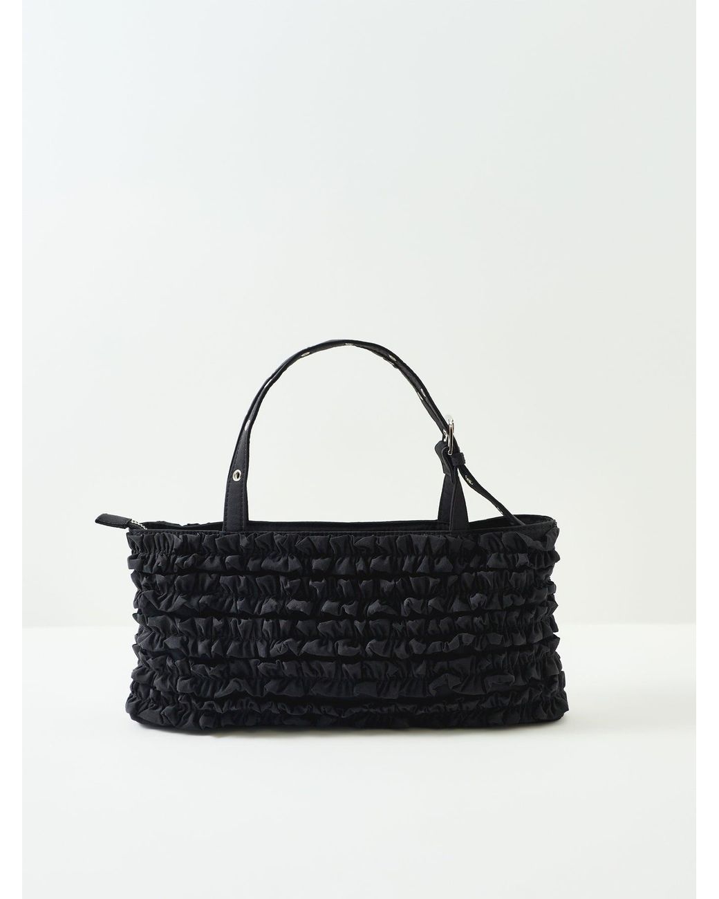 Damson Madder Black Sophia Ruffle Tote Bag